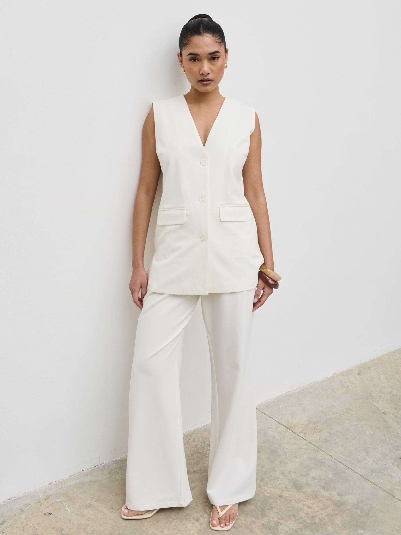 Harlee Sleeveless Waistcoat - Cream