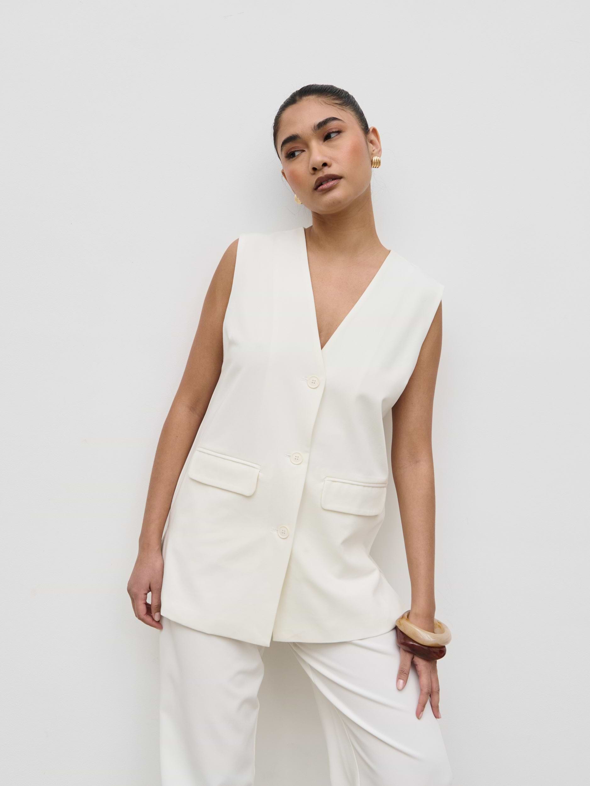 Harlee Sleeveless Waistcoat - Cream