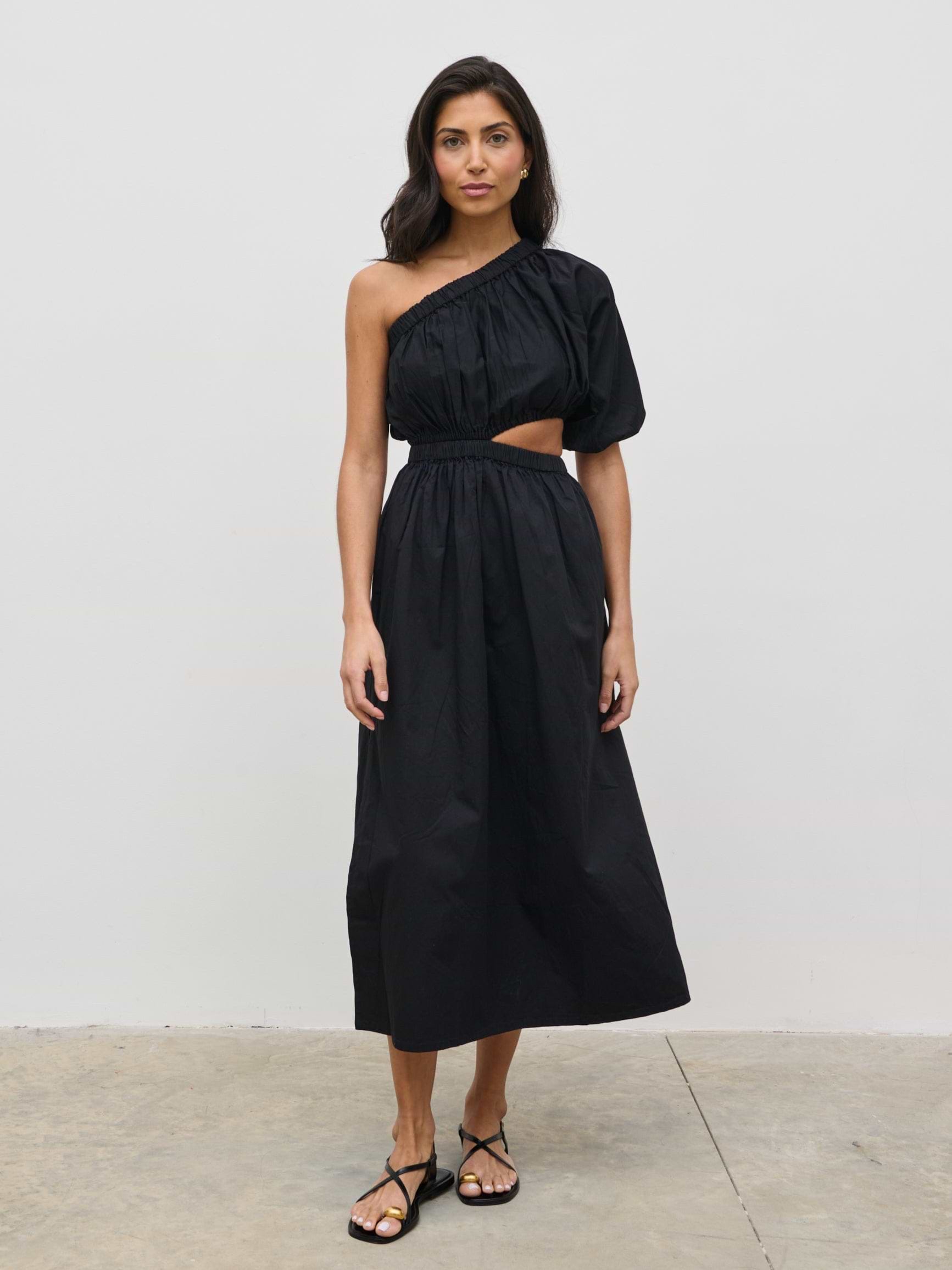 Jude Cut Out Midaxi Dress - Black