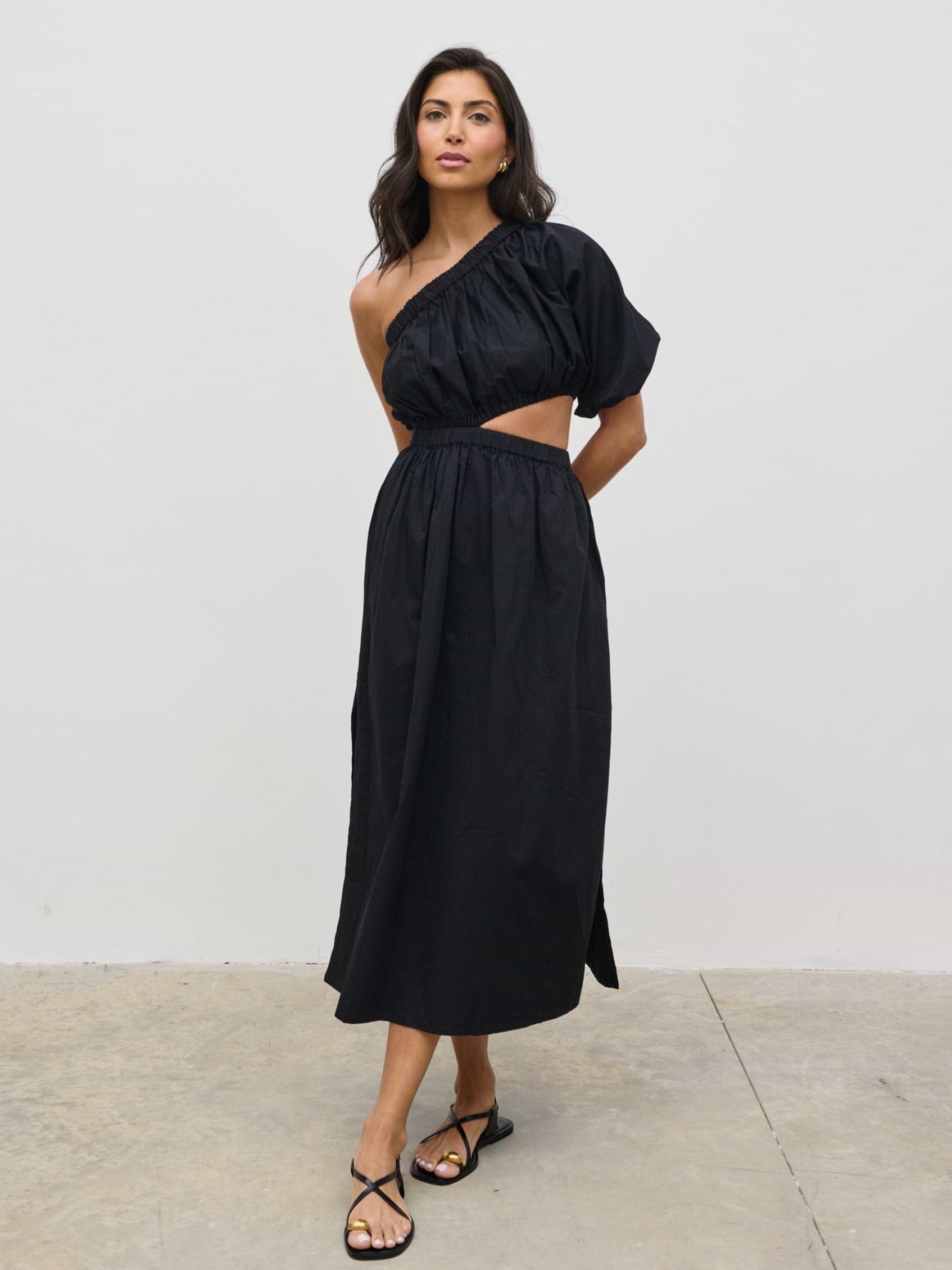 Jude Cut Out Midaxi Dress - Black
