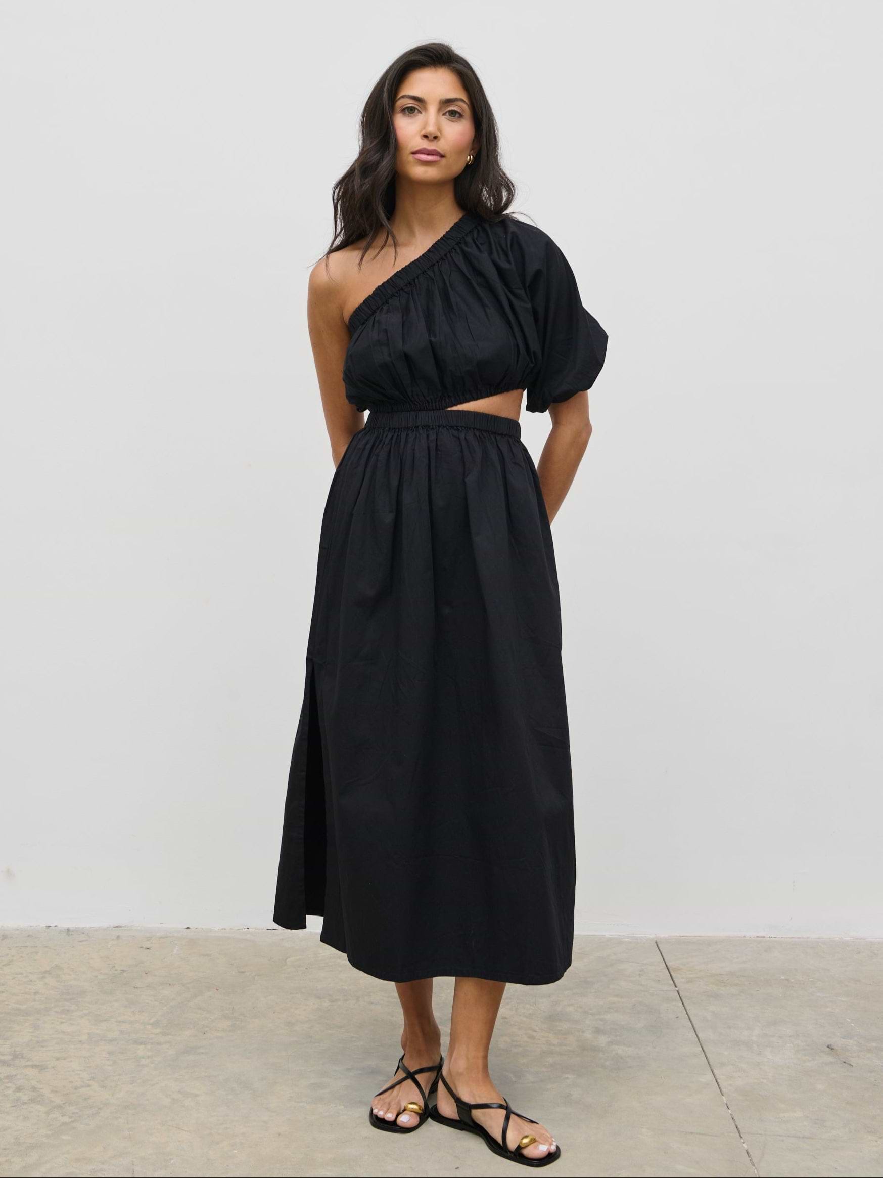 Jude Cut Out Midaxi Dress - Black