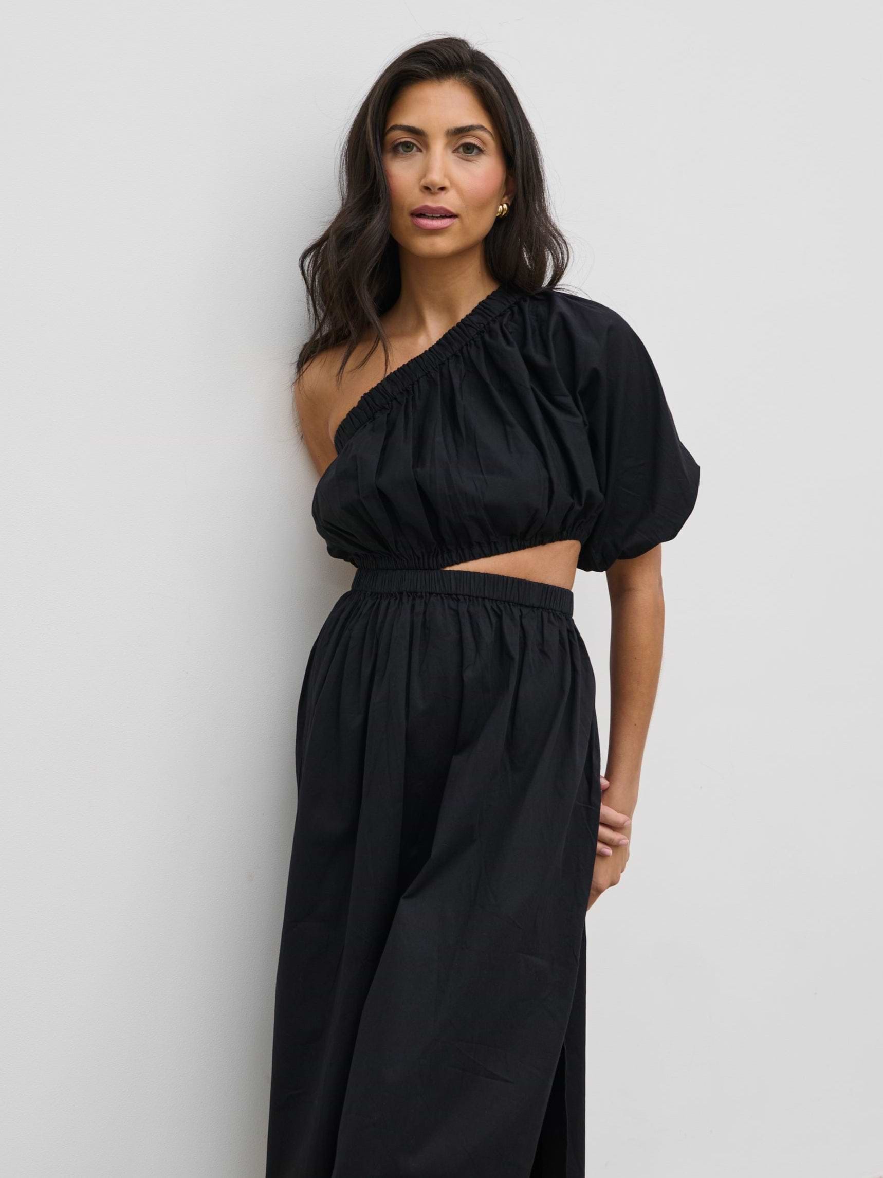 Jude Cut Out Midaxi Dress - Black