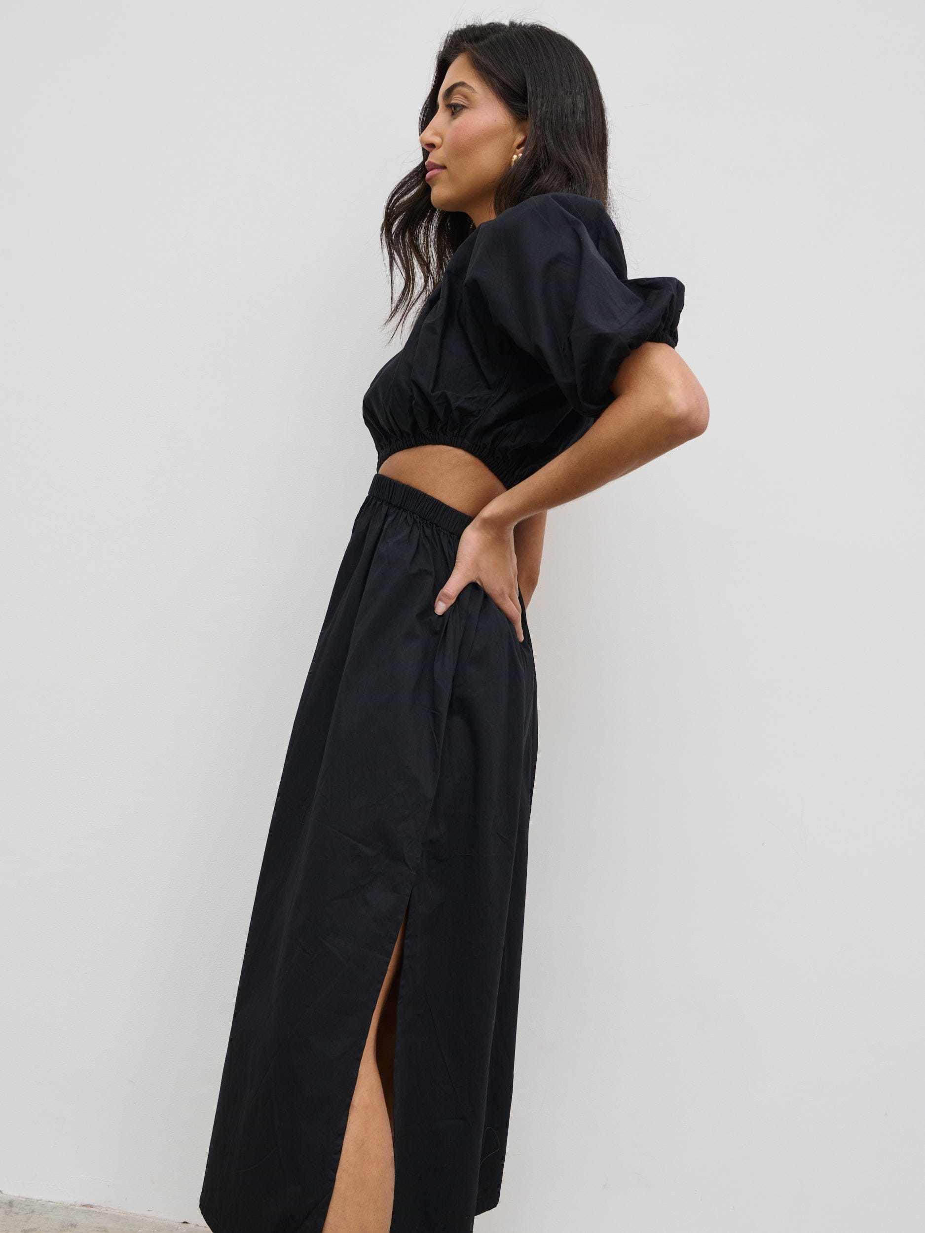 Jude Cut Out Midaxi Dress - Black