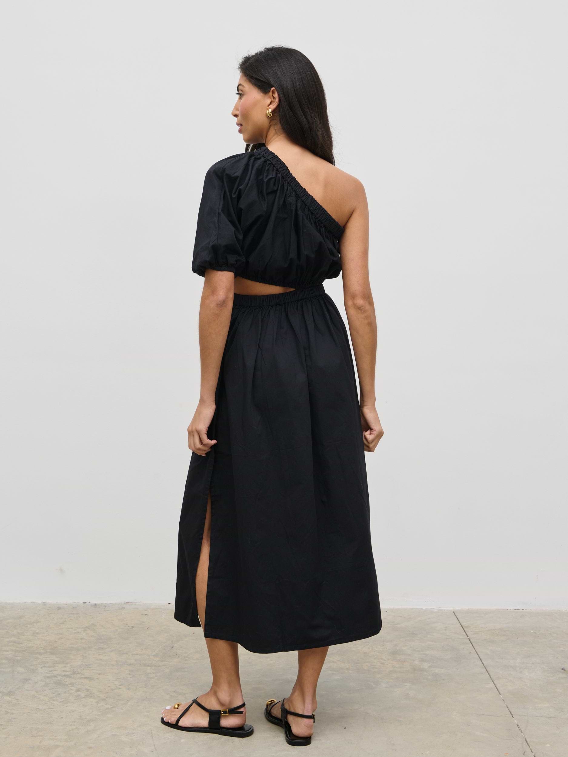 Jude Cut Out Midaxi Dress - Black