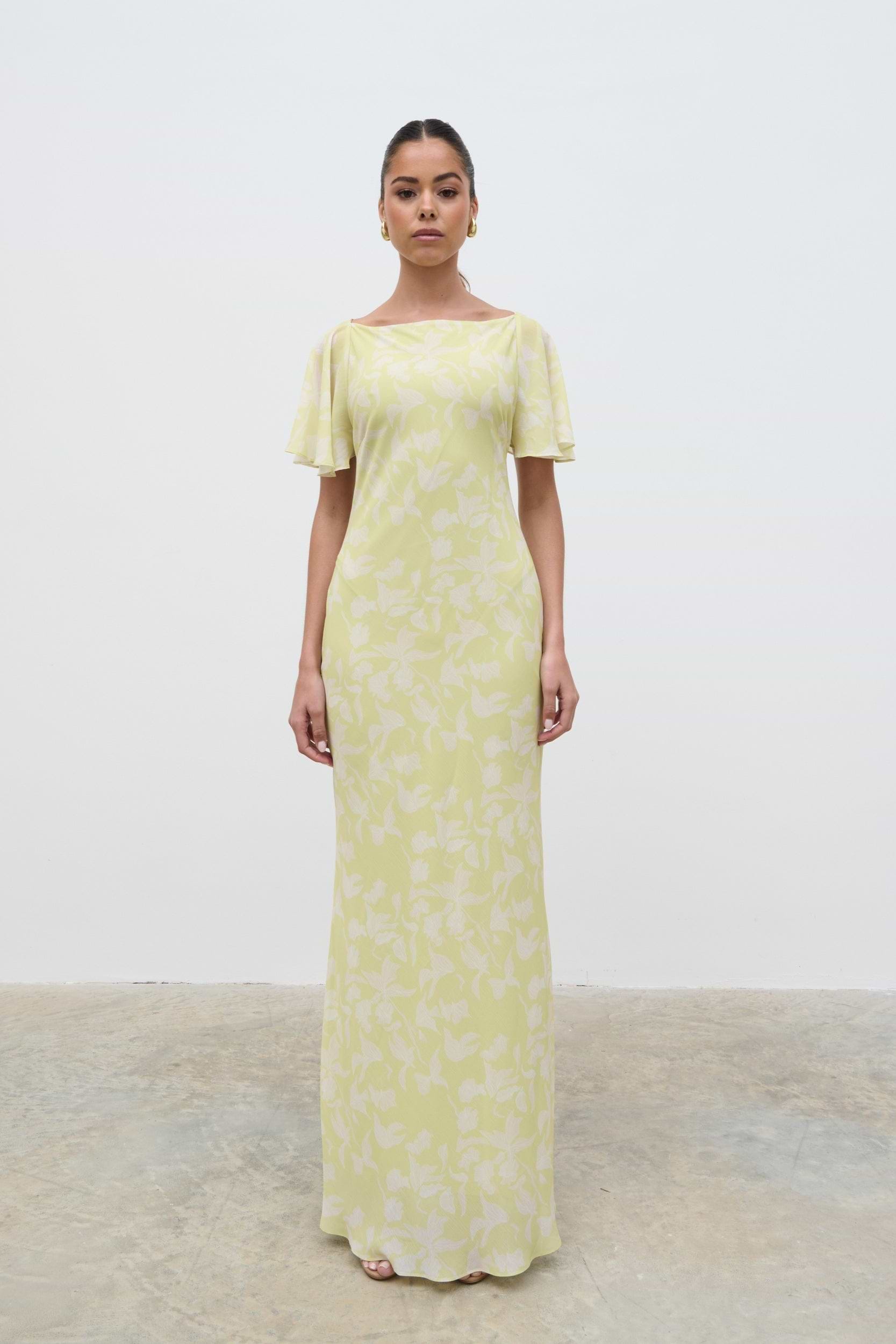 Jules Maxi Dress - Pear Sorbet Botanic