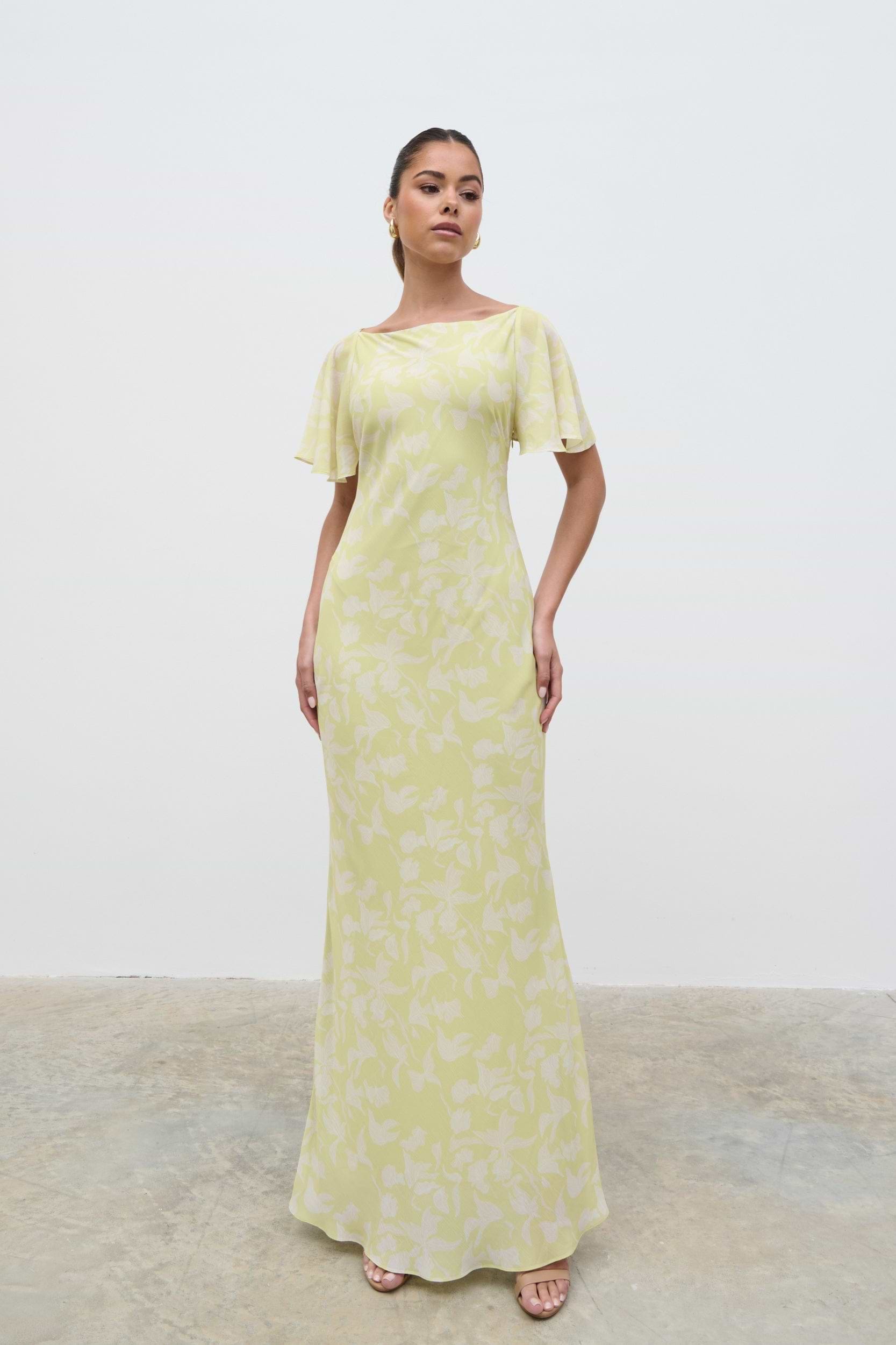 Jules Maxi Dress - Pear Sorbet Botanic