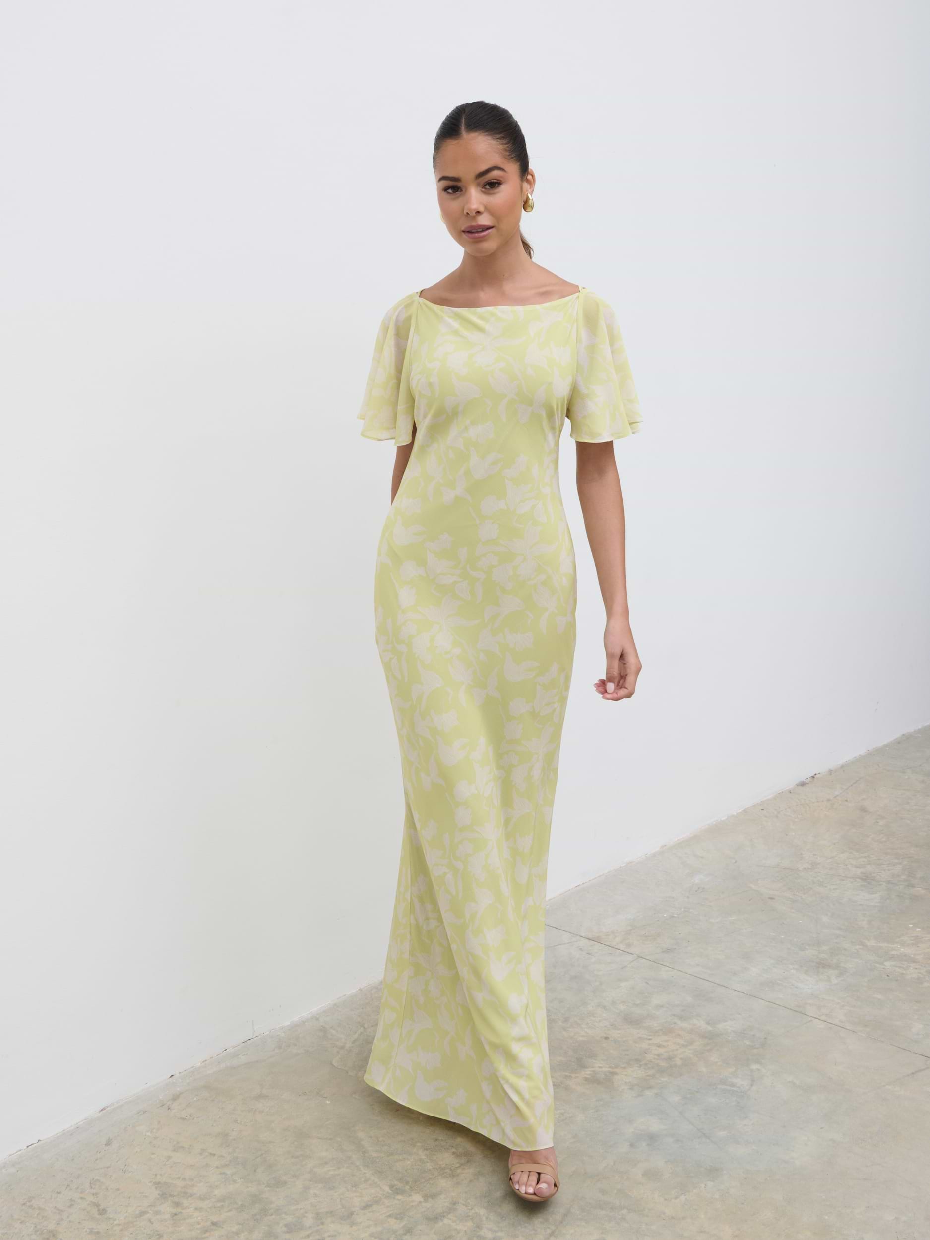 Jules Maxi Dress - Pear Sorbet Botanic