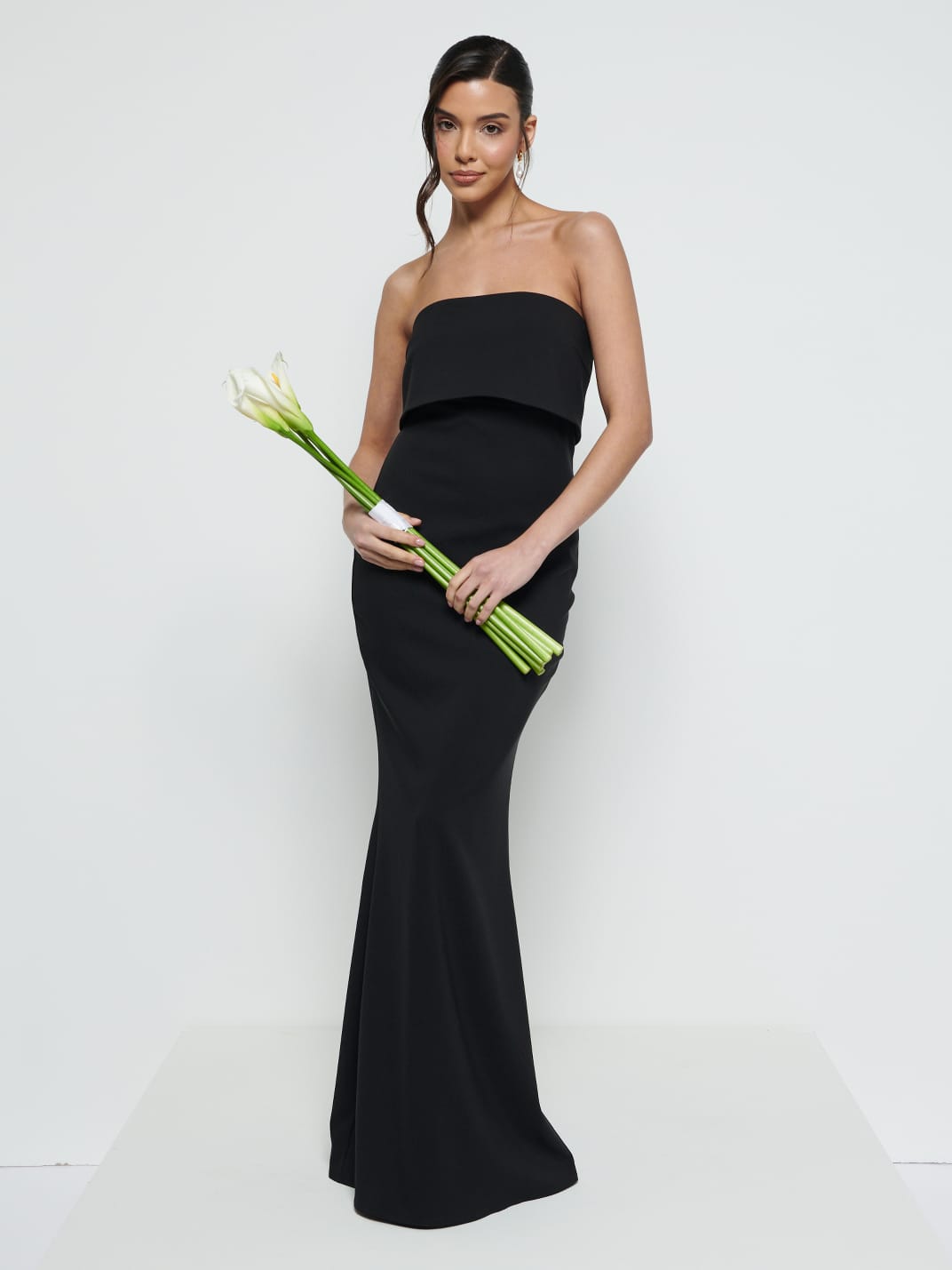 Julia Crepe Maxi Bridesmaid Dress - Black