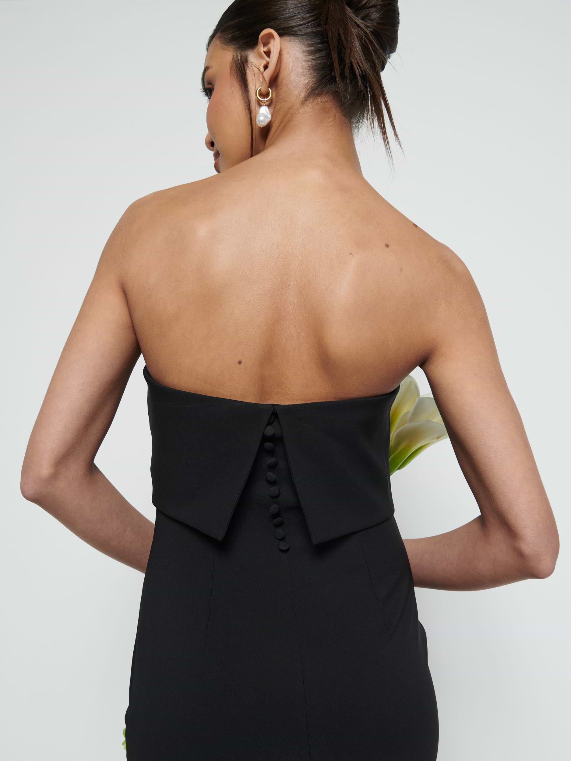 Julia Crepe Maxi Bridesmaid Dress - Black
