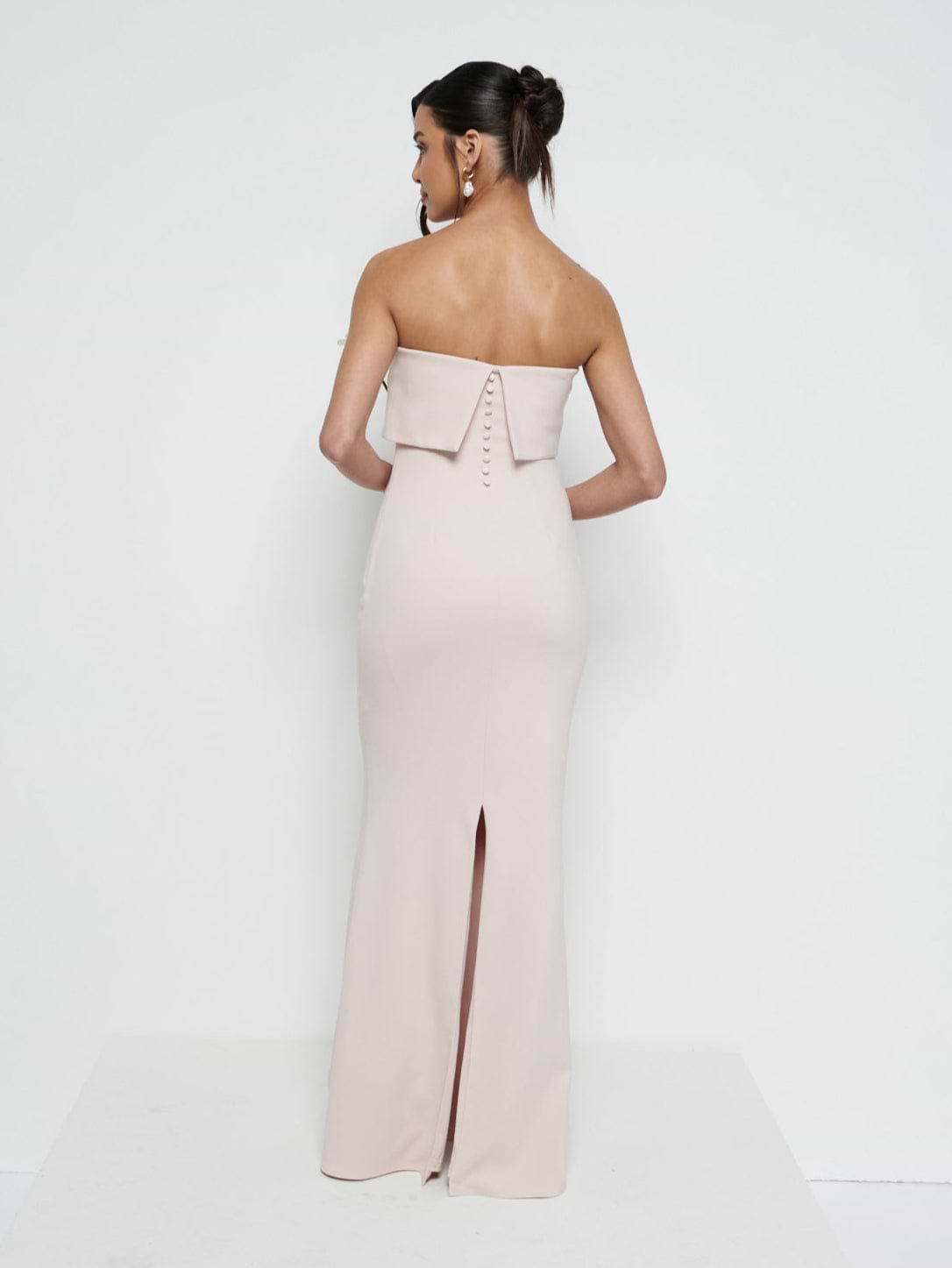 Julia Crepe Maxi Bridesmaid Dress - Blush