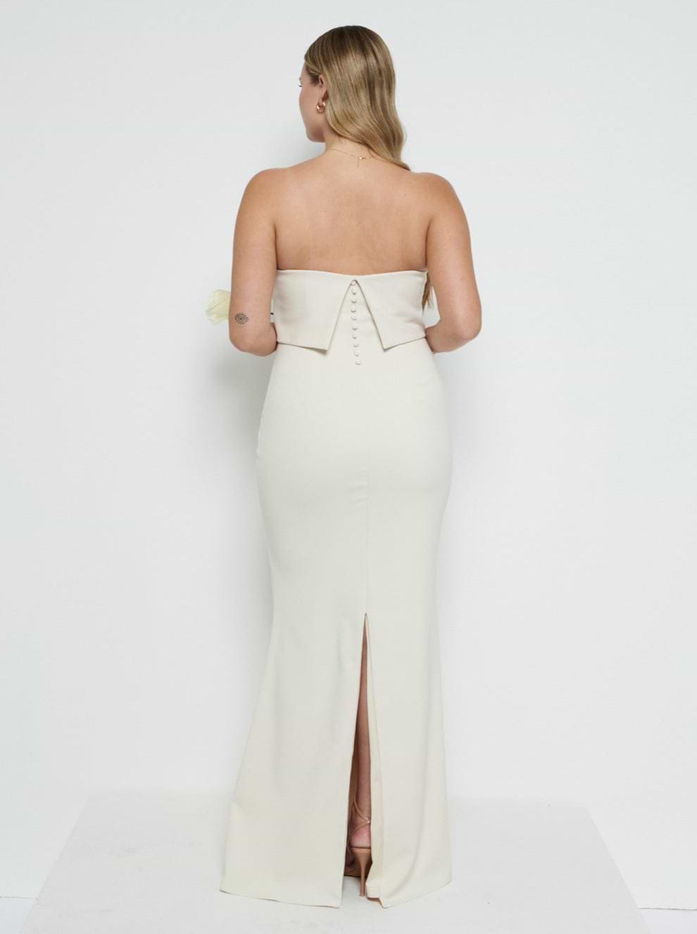 Julia Crepe Maxi Bridesmaid Dress - Champagne