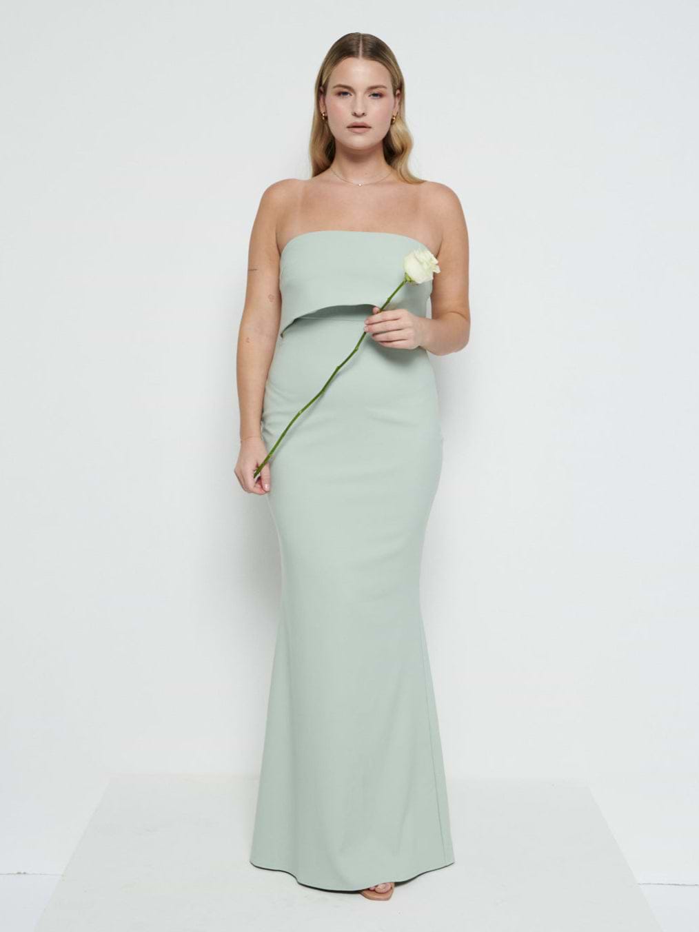 Julia Crepe Maxi Bridesmaid Dress - Sage