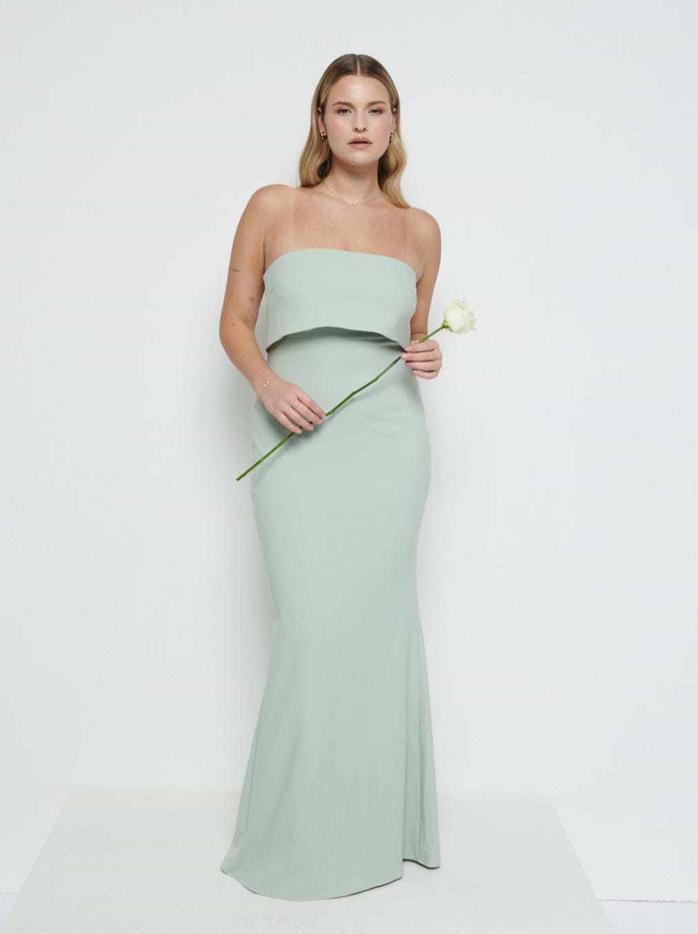 Julia Crepe Maxi Bridesmaid Dress - Sage
