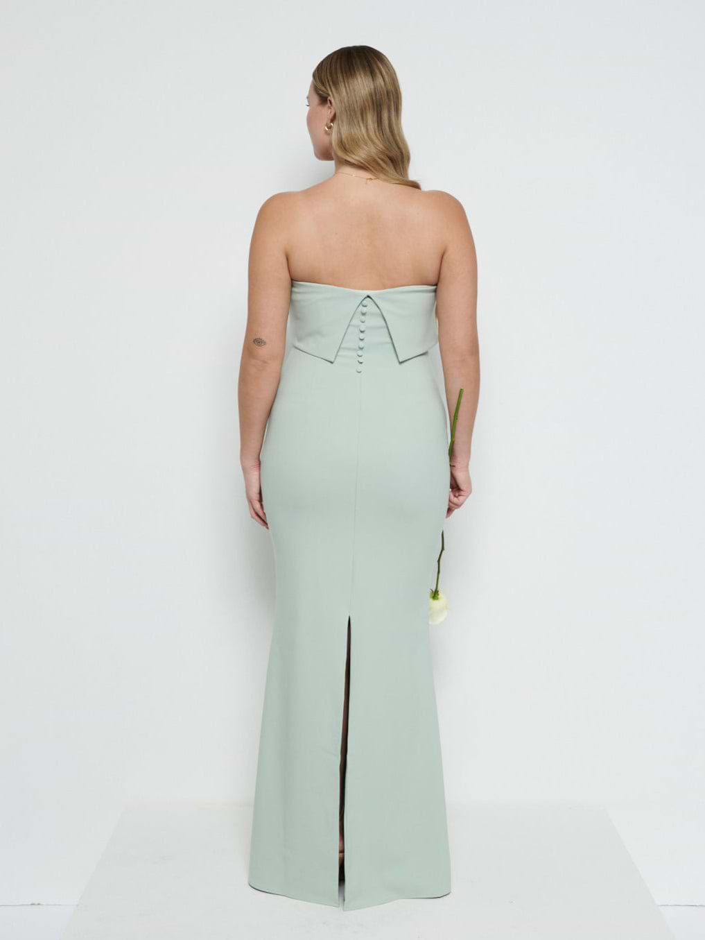 Julia Crepe Maxi Bridesmaid Dress - Sage