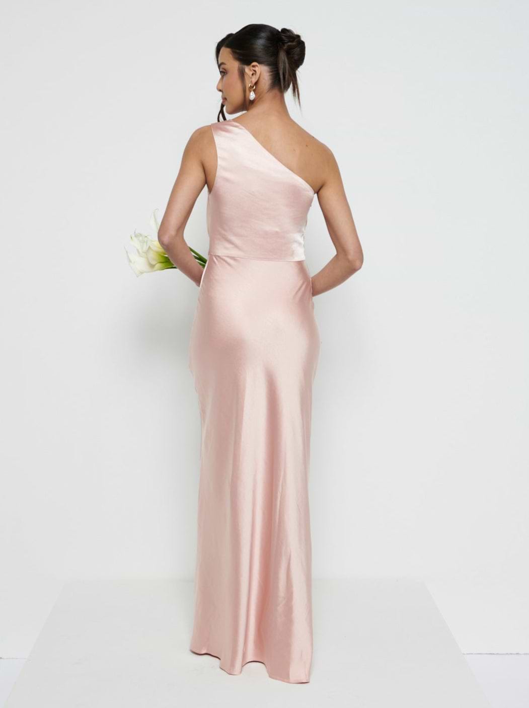 Juliet Ruched Maxi Bridesmaid Dress - Matte True Blush