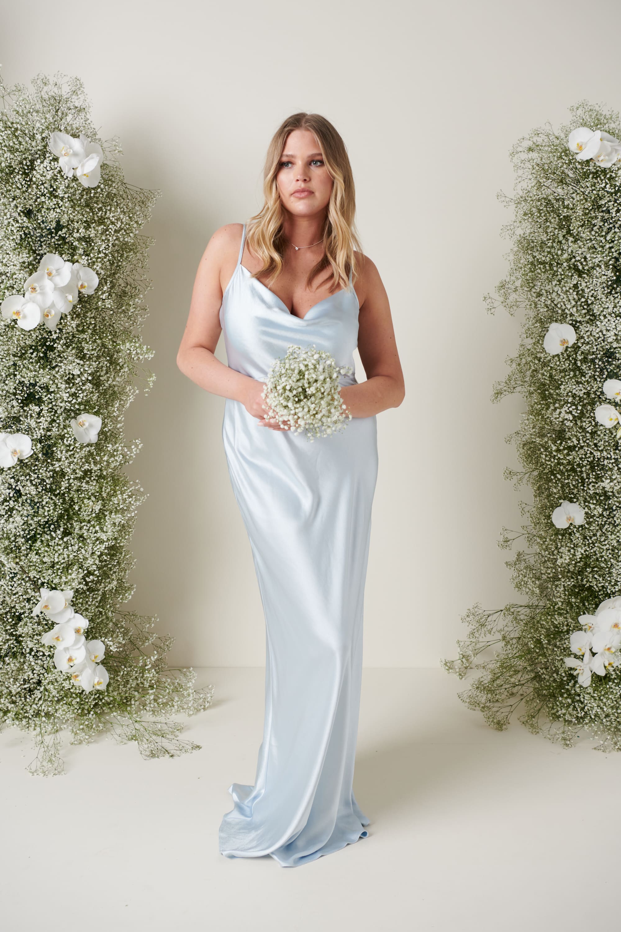Keisha Maxi Bridesmaid Dress - Matte Ice Blue