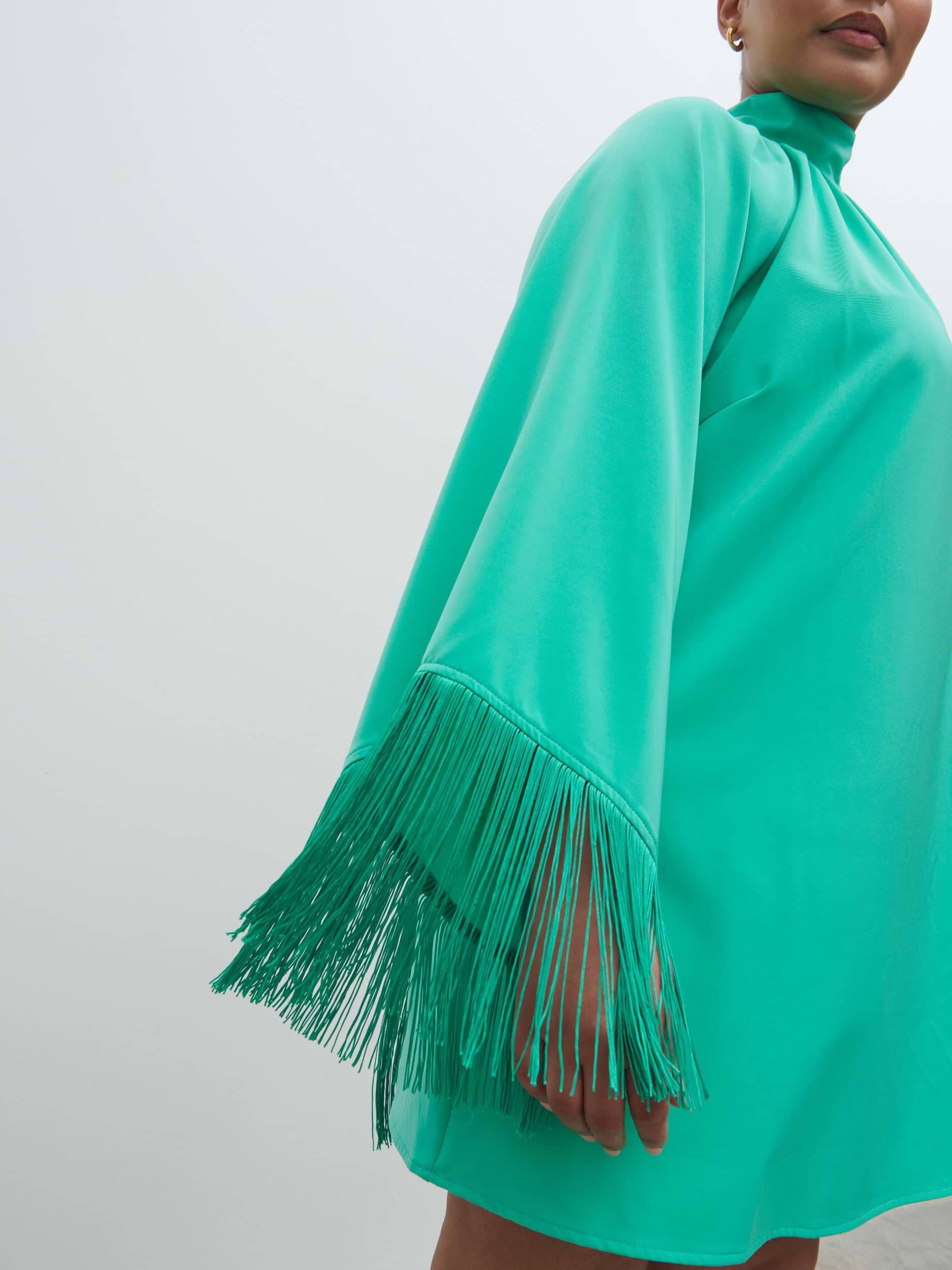 Keeley One Shoulder Mini Dress Curve - Jade Green