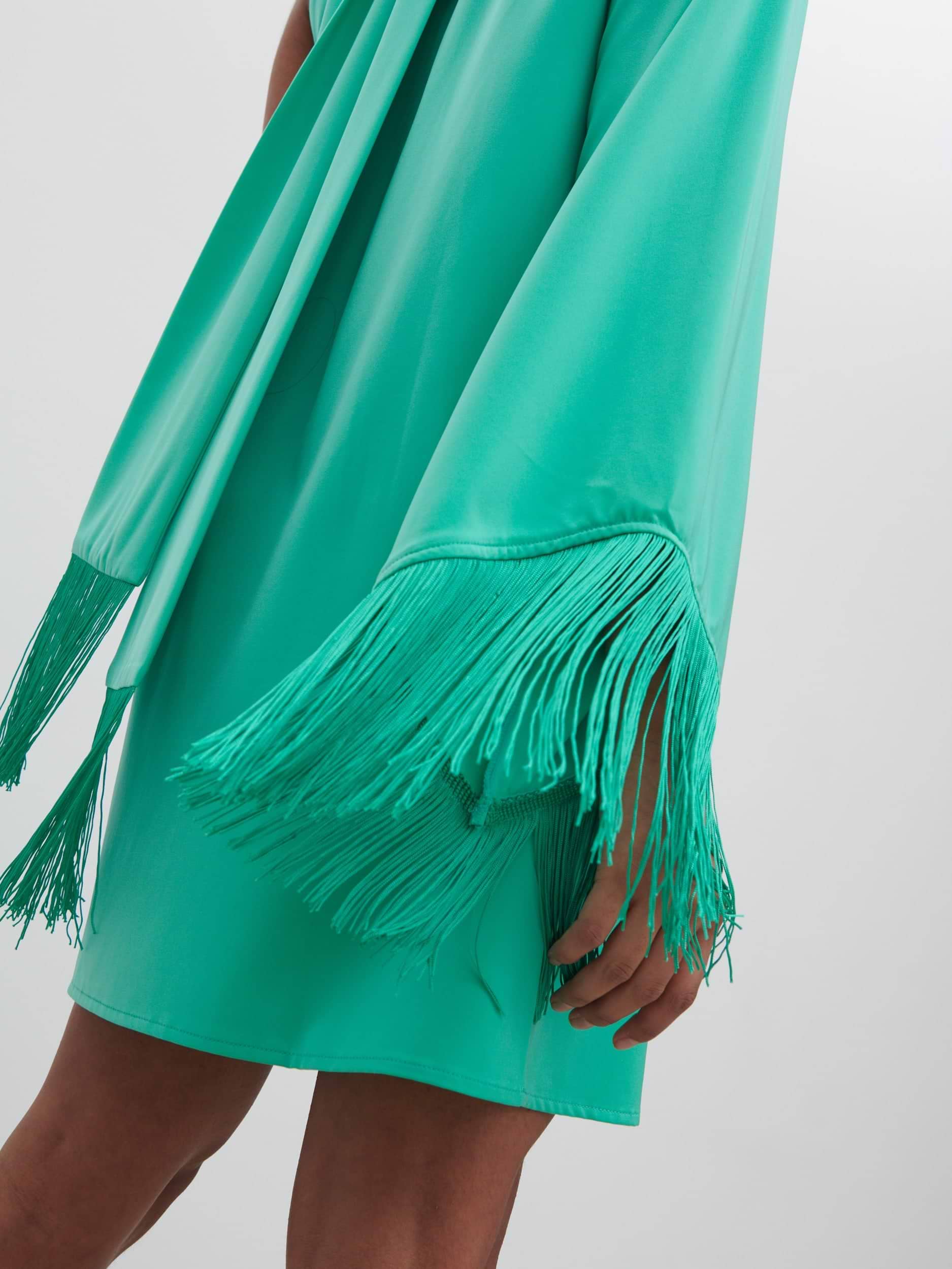 Keeley One Shoulder Mini Dress - Jade Green