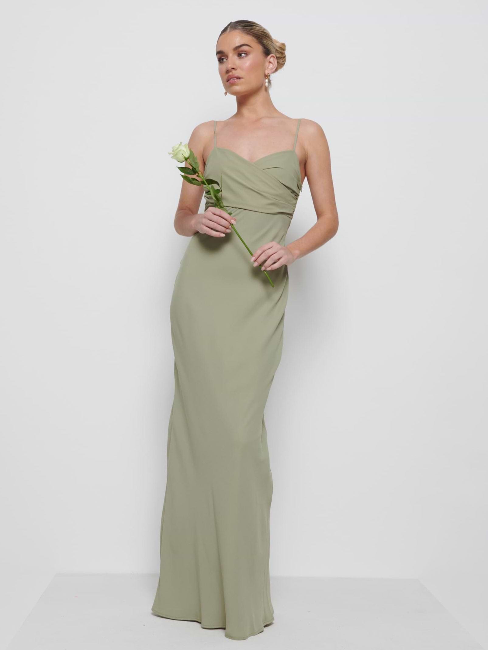 Kehlani Twist Cami Bridesmaid Dress - Olive
