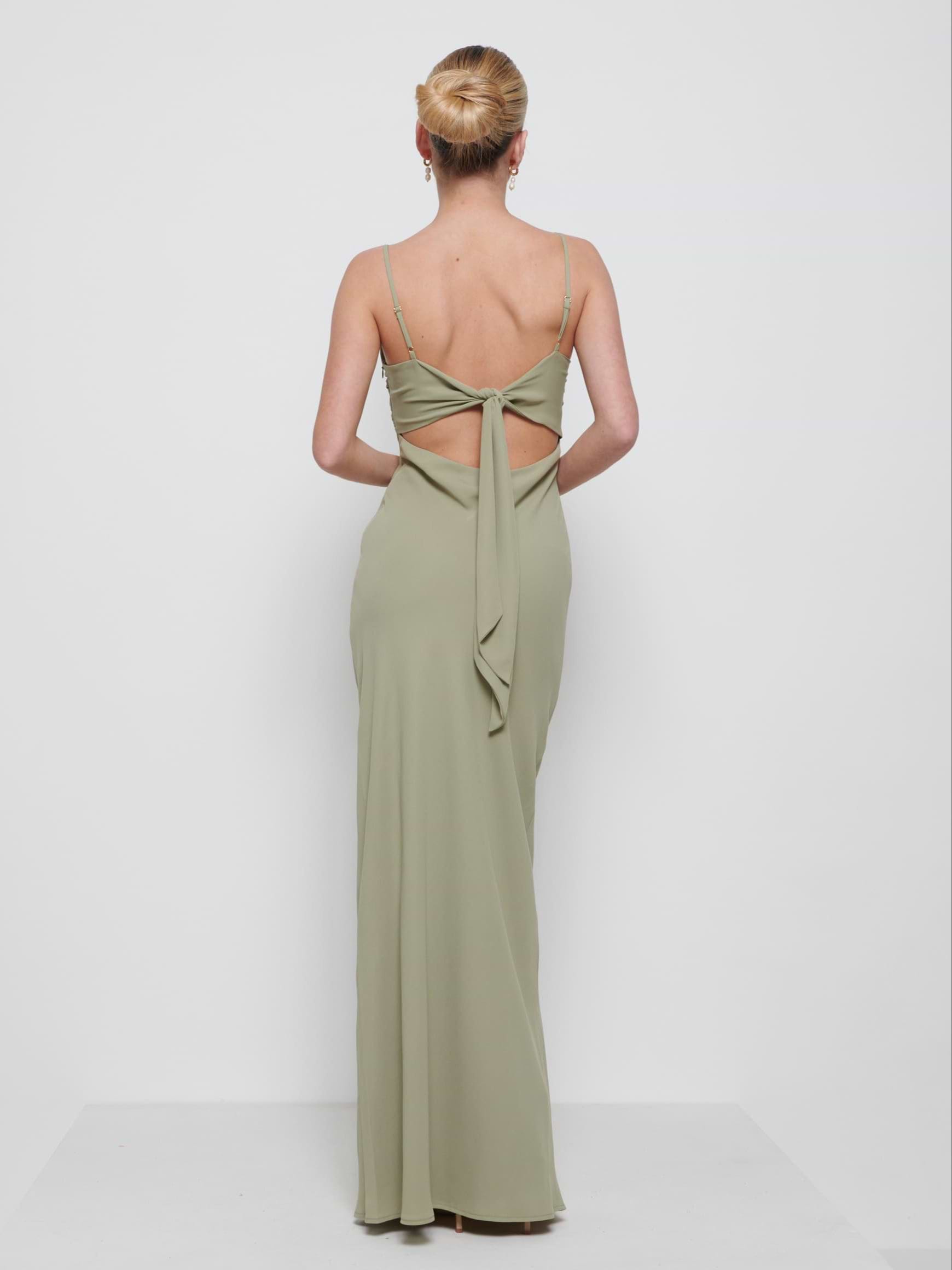 Kehlani Twist Cami Bridesmaid Dress - Olive