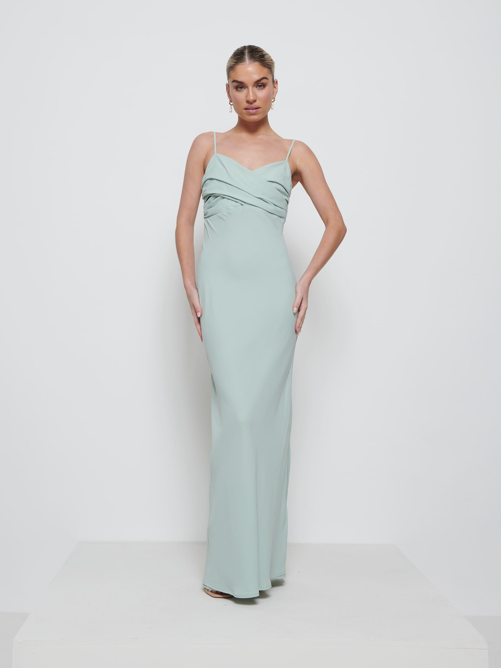 Kehlani Twist Cami Bridesmaid Dress - Sage
