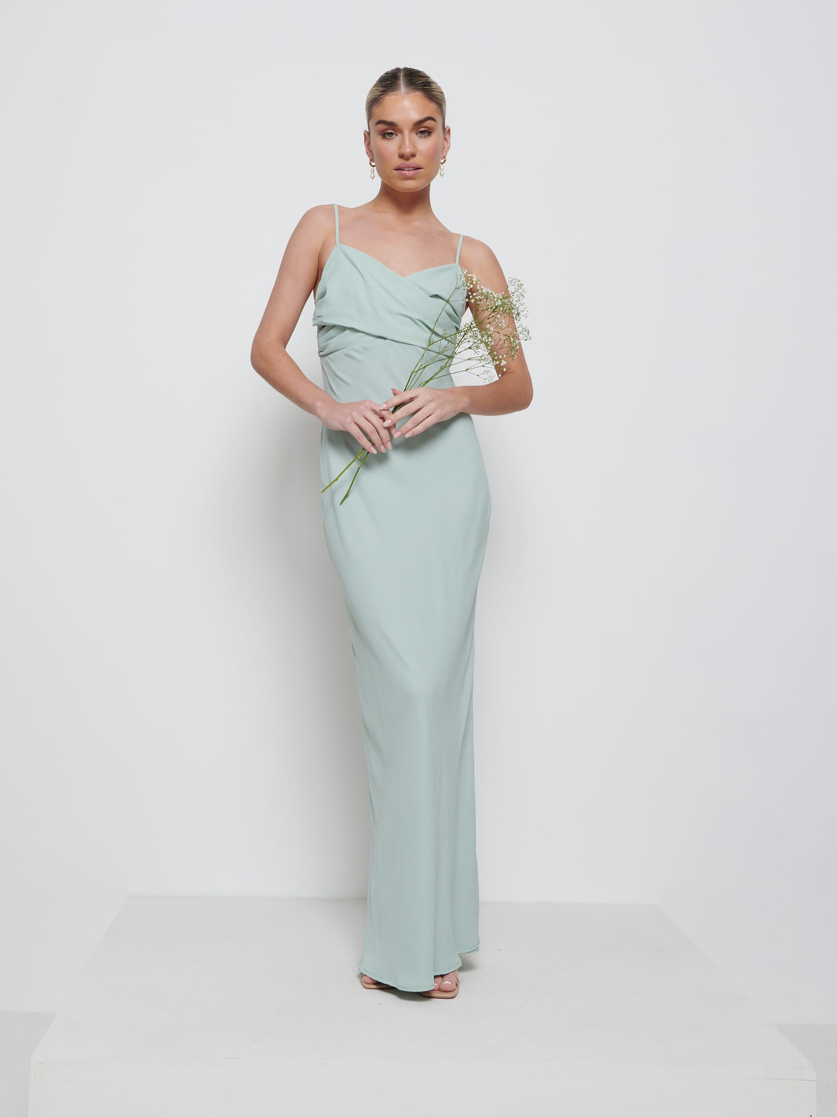 Kehlani Twist Cami Bridesmaid Dress - Sage
