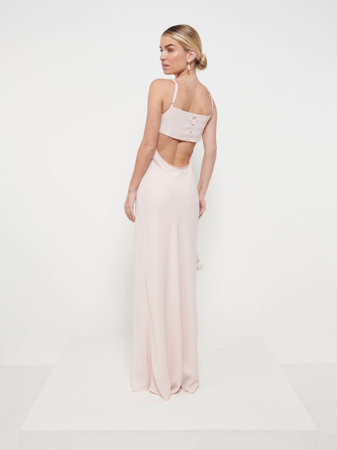 Keisha Chiffon Maxi Bridesmaid Dress - Blush