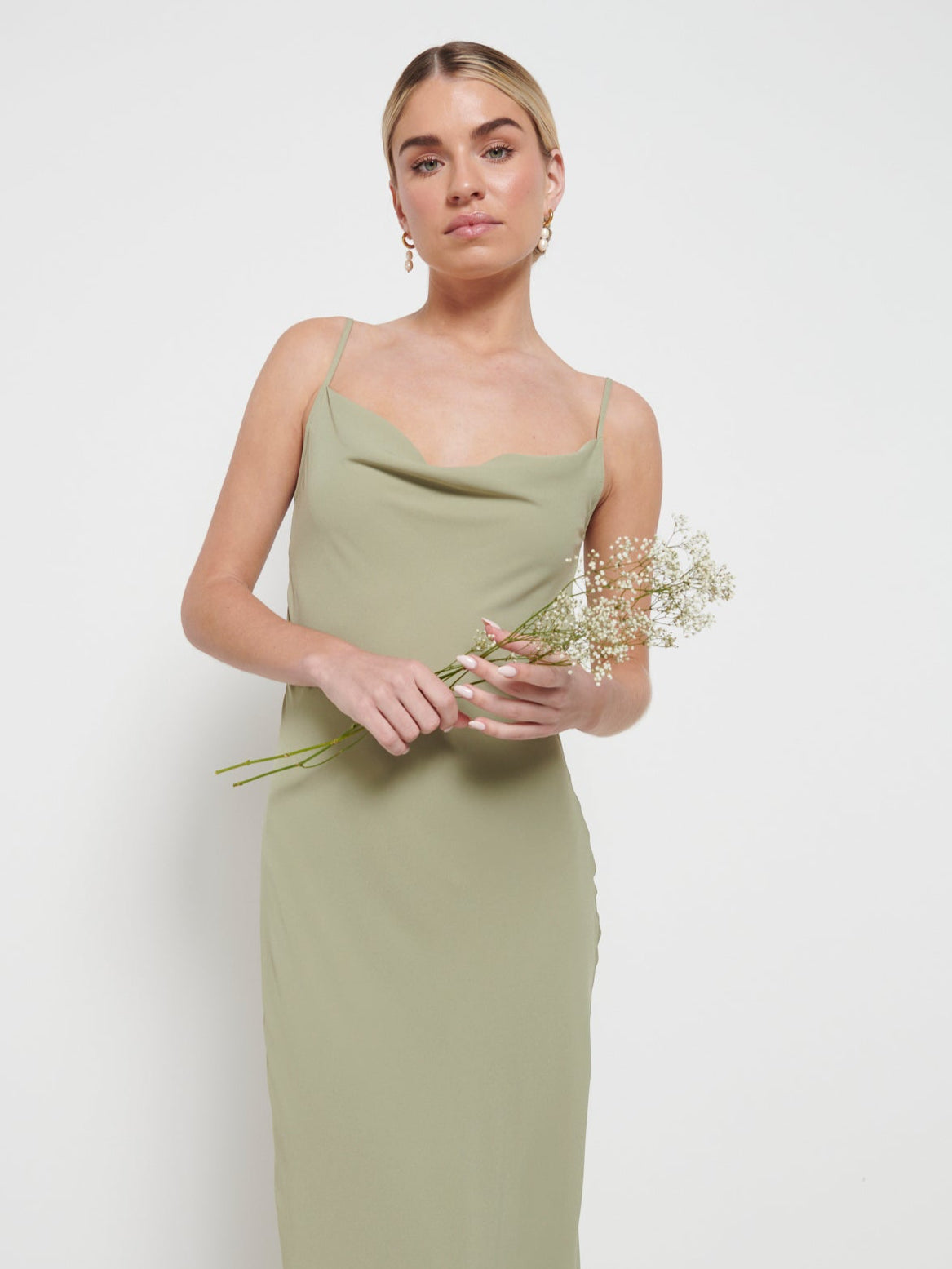 Keisha Chiffon Maxi Bridesmaid Dress - Olive