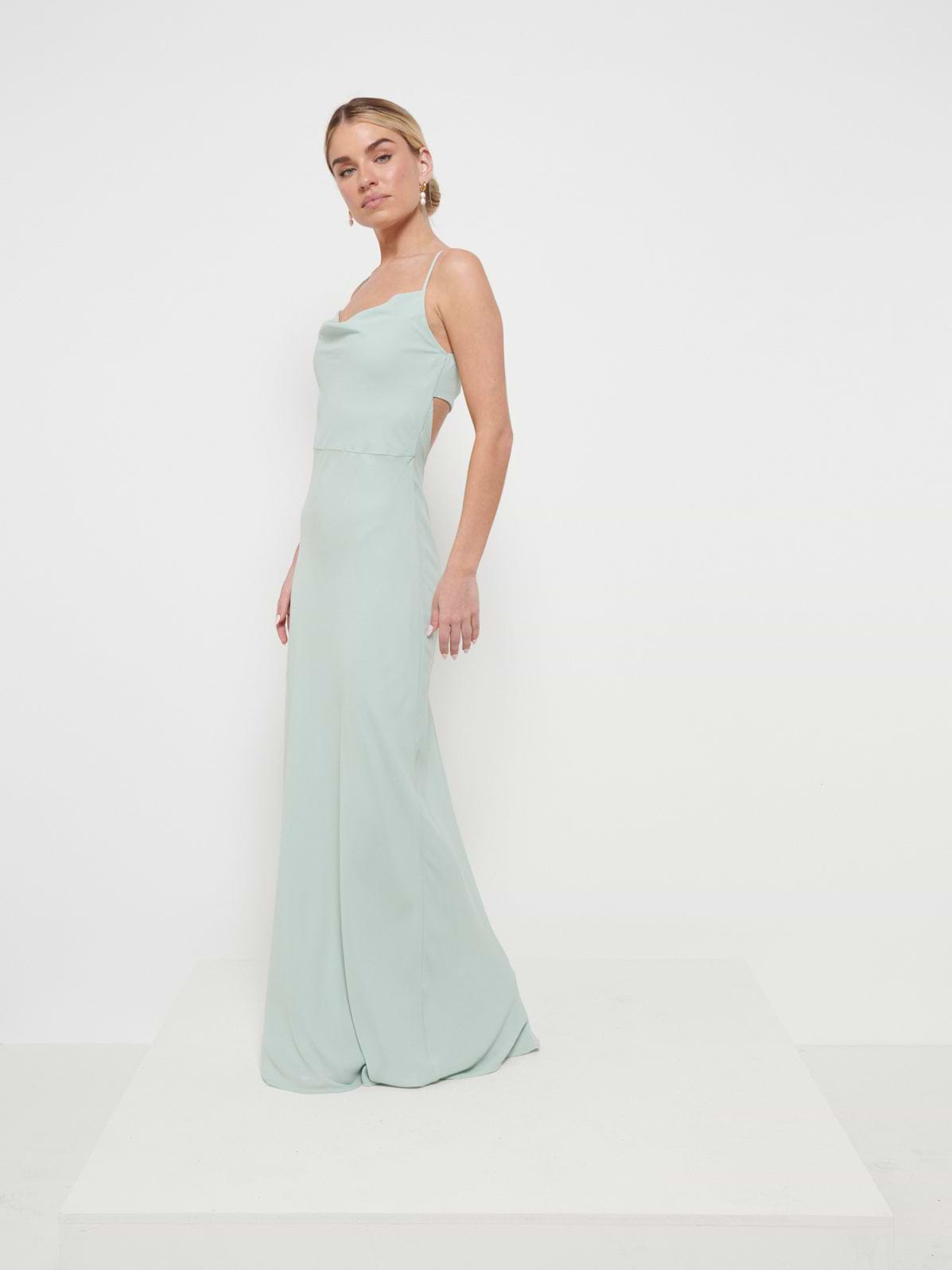 Keisha Chiffon Maxi Bridesmaid Dress - Sage