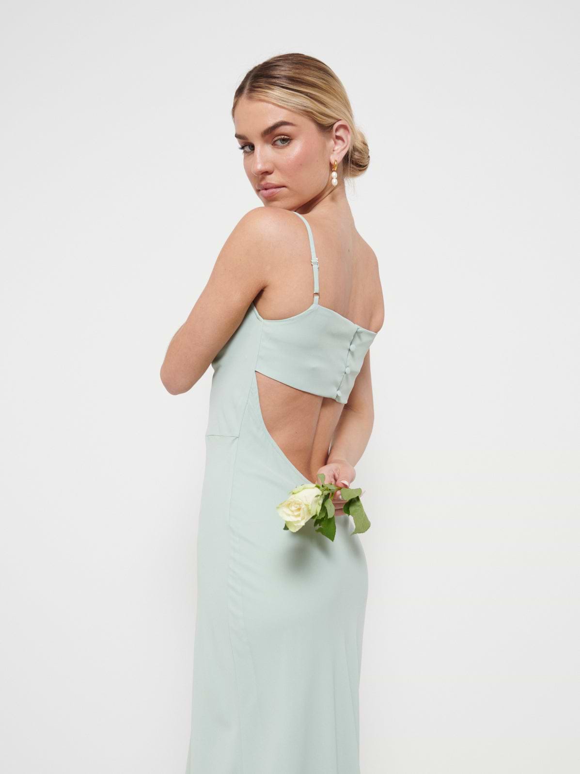 Keisha Chiffon Maxi Bridesmaid Dress - Sage