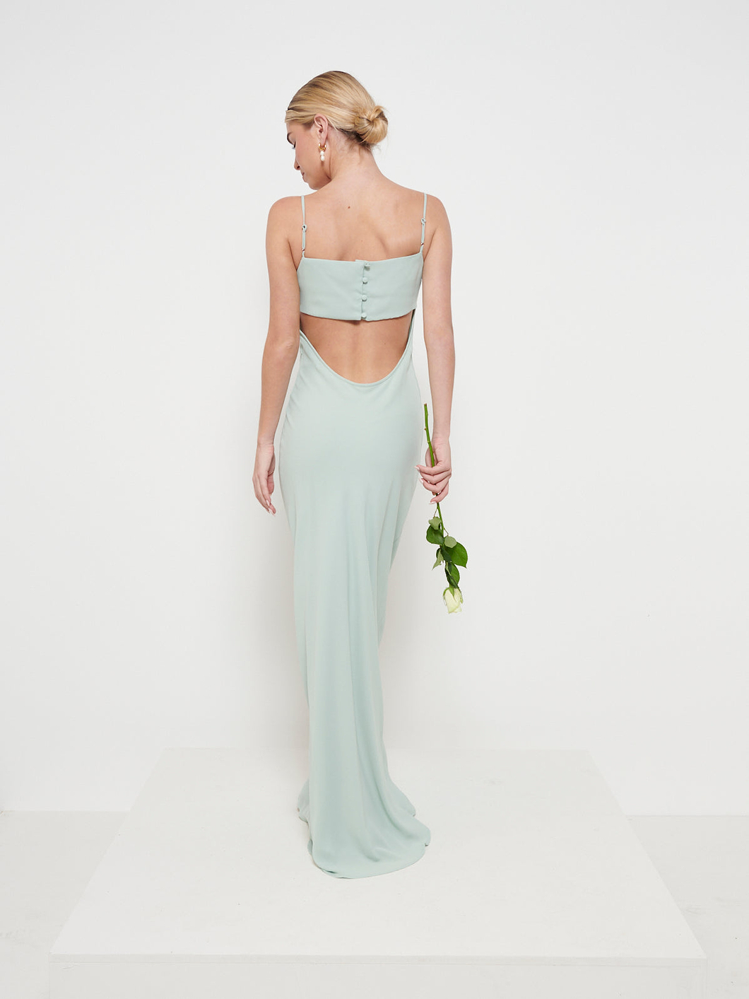 Keisha Chiffon Maxi Bridesmaid Dress - Sage