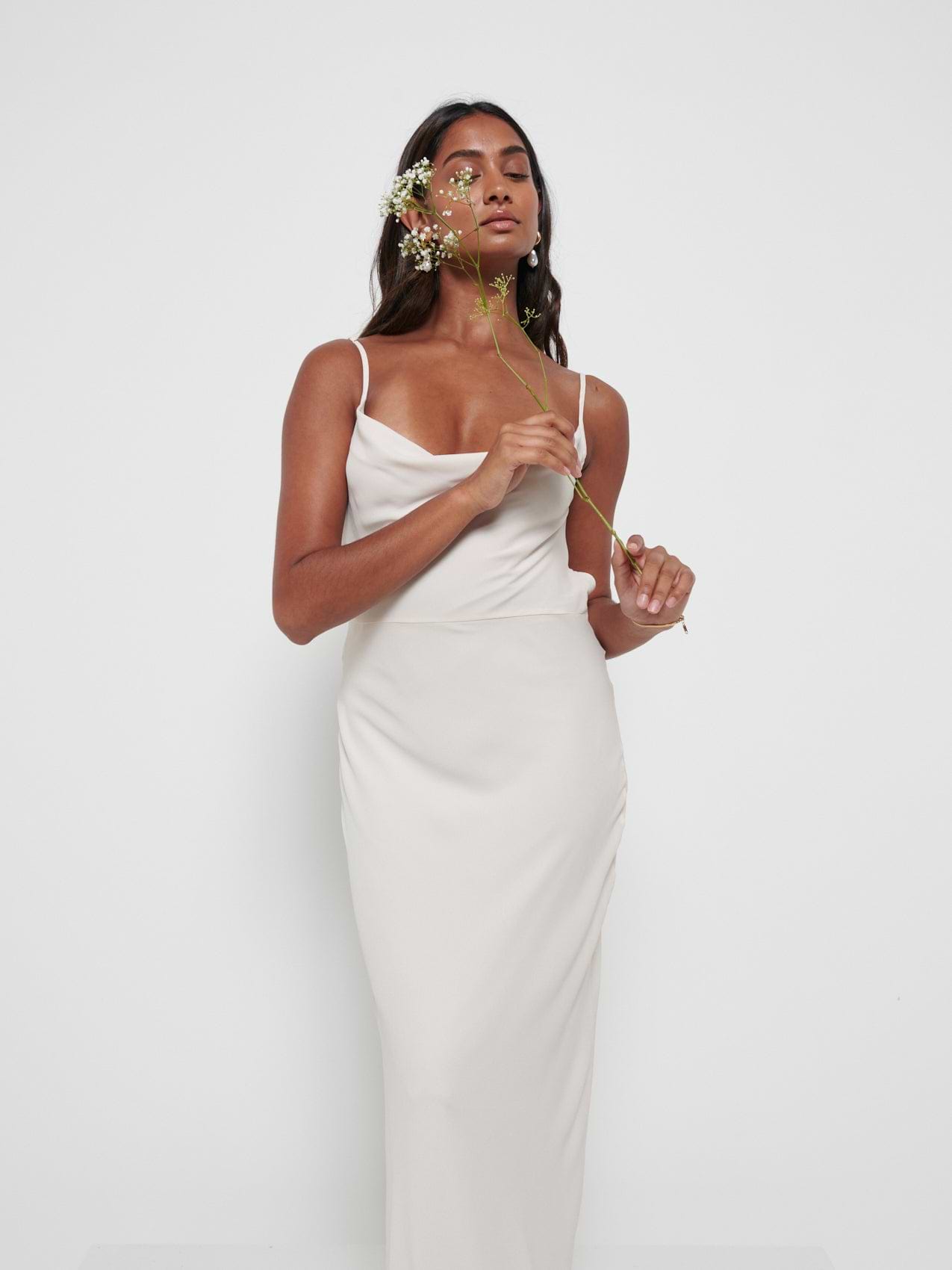 Keisha Chiffon Maxi Bridesmaid Dress - Champagne