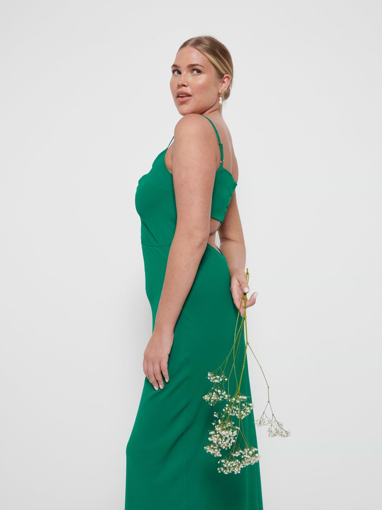 Keisha Chiffon Maxi Bridesmaid Dress - Emerald