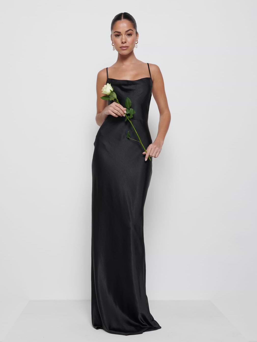 Keisha Maxi Bridesmaid Dress - Matte Black