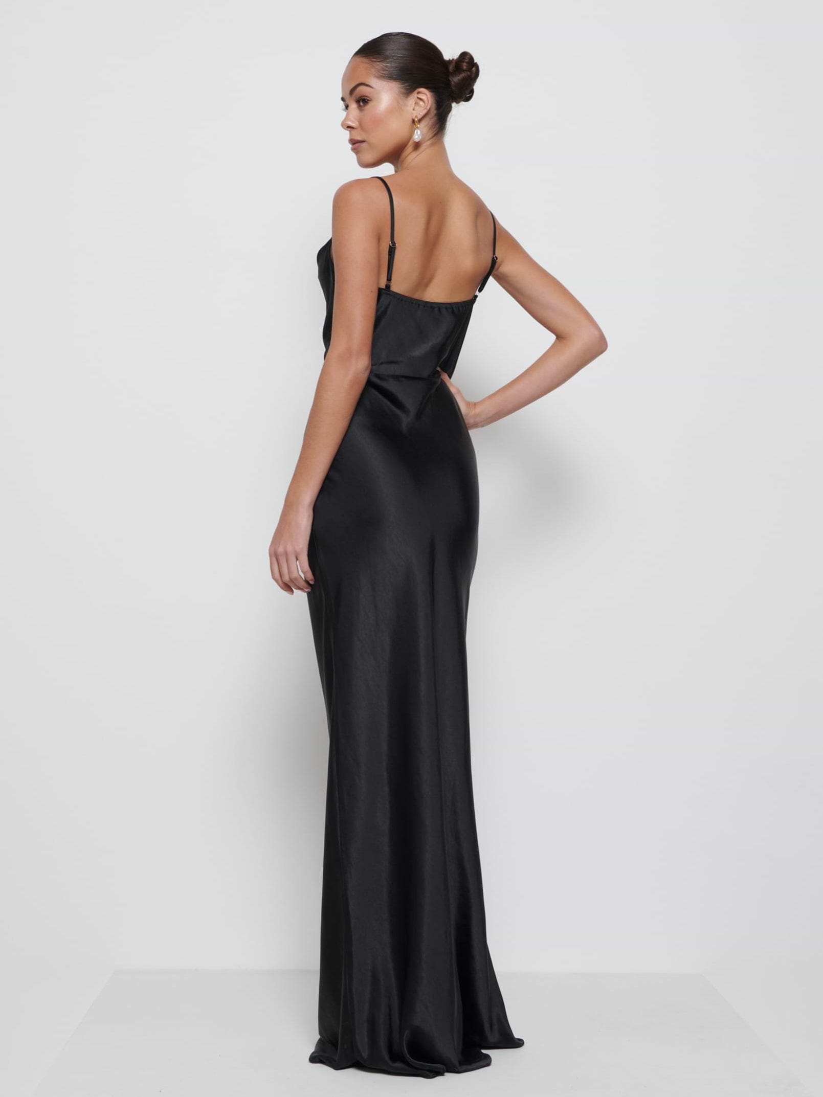 Keisha Maxi Bridesmaid Dress - Matte Black