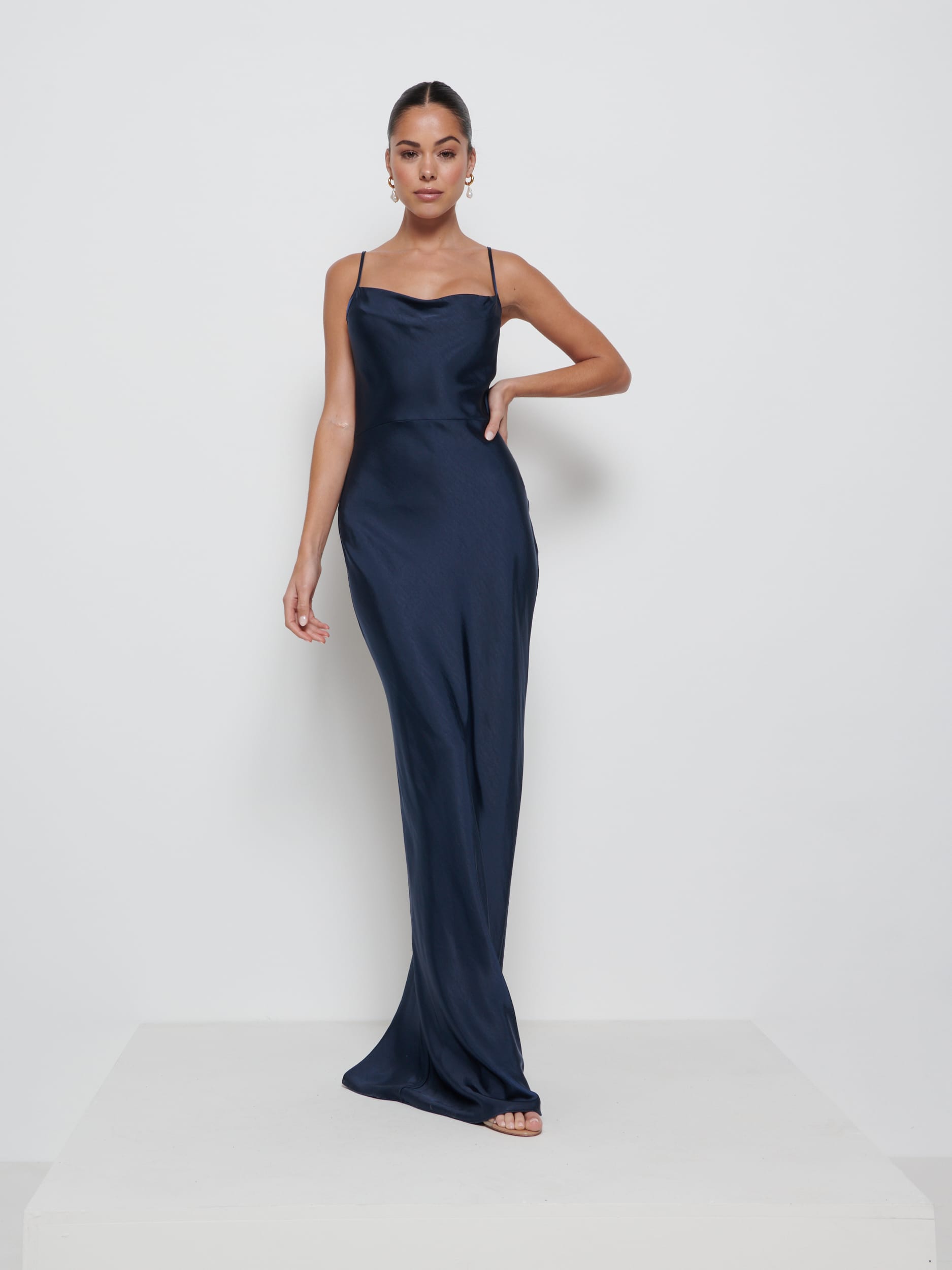 Keisha Maxi Bridesmaid Dress - Matte Navy