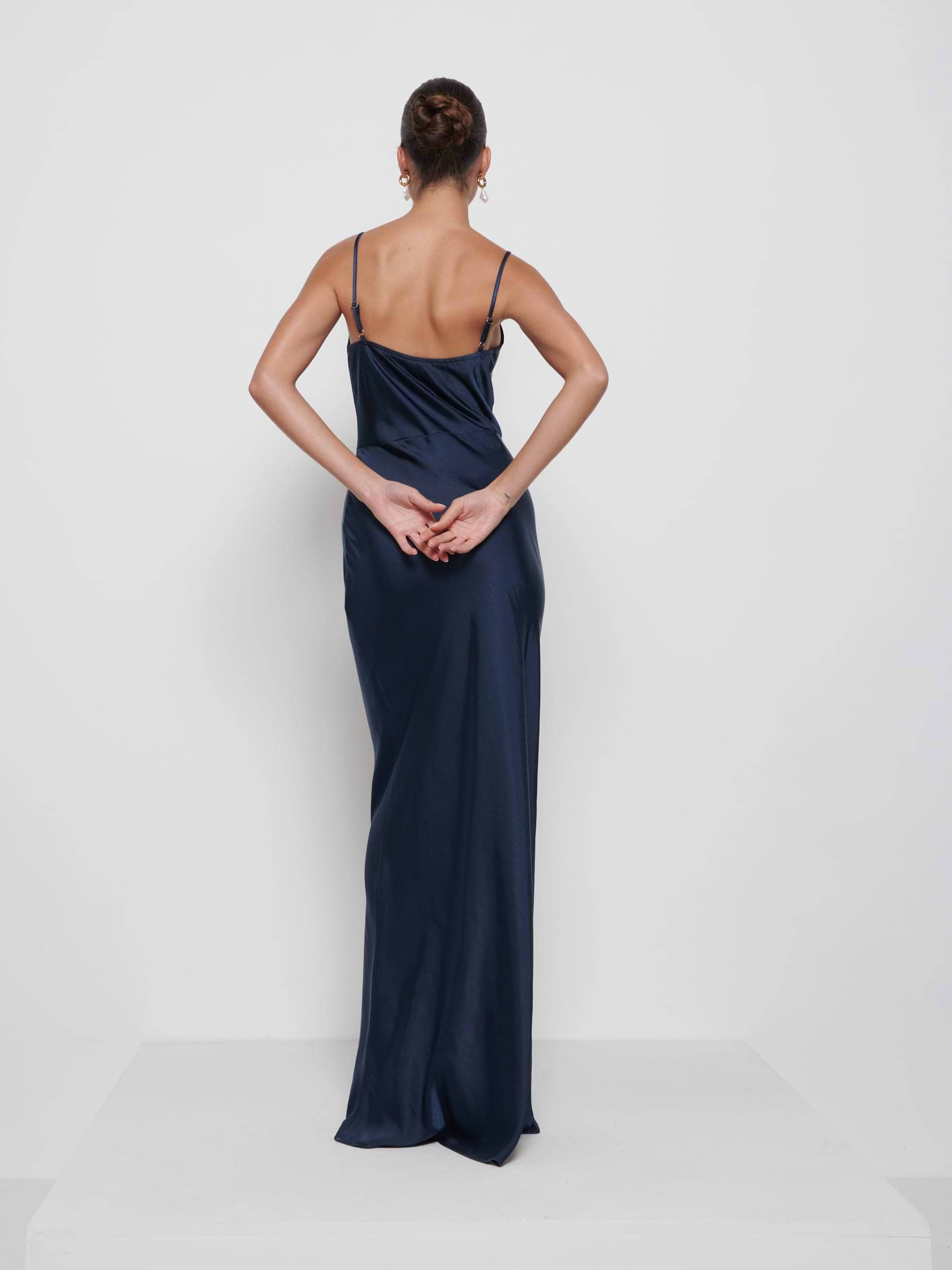 Keisha Maxi Bridesmaid Dress - Matte Navy