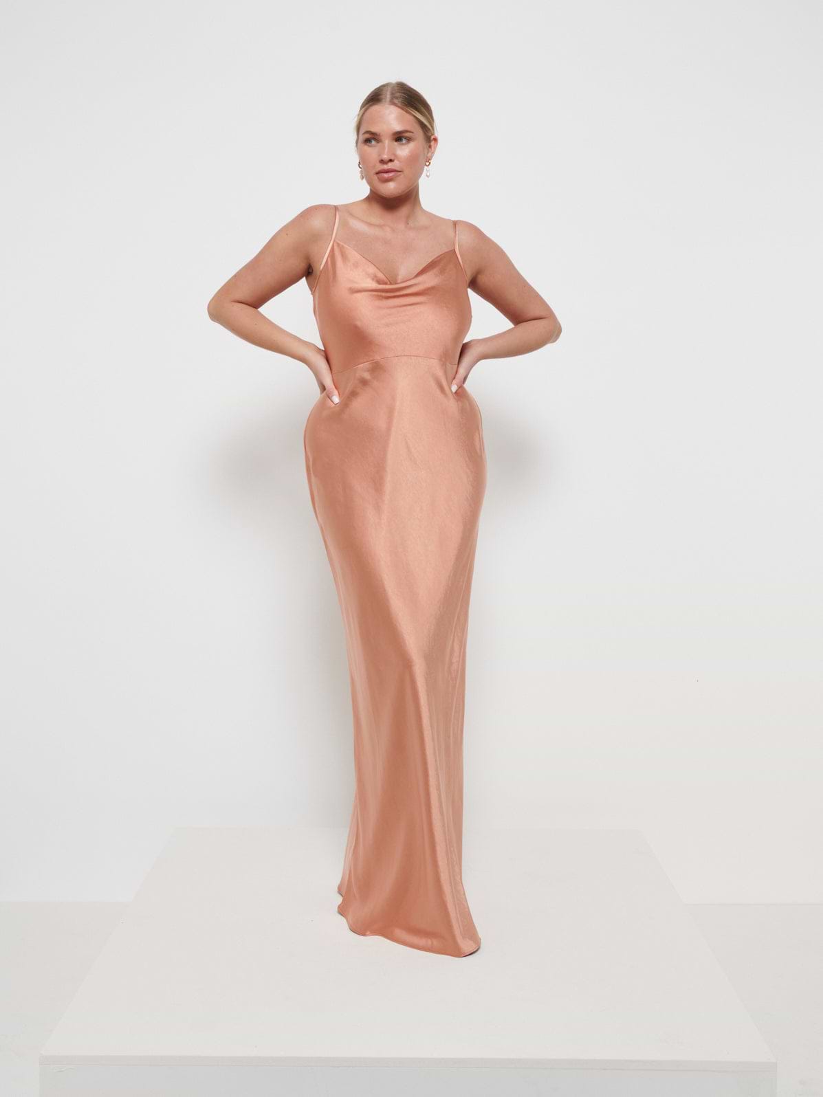 Keisha Maxi Bridesmaid Dress - Matte Cinnamon