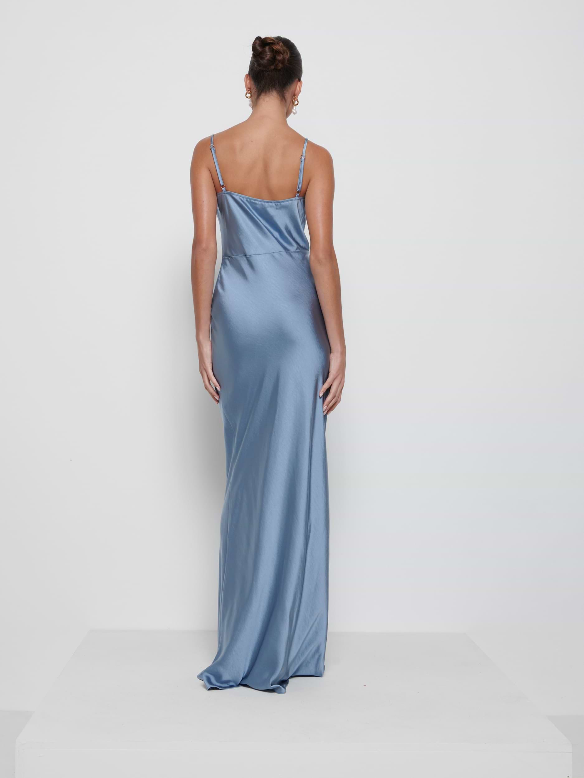 Keisha Maxi Bridesmaid Dress - Dusty Blue