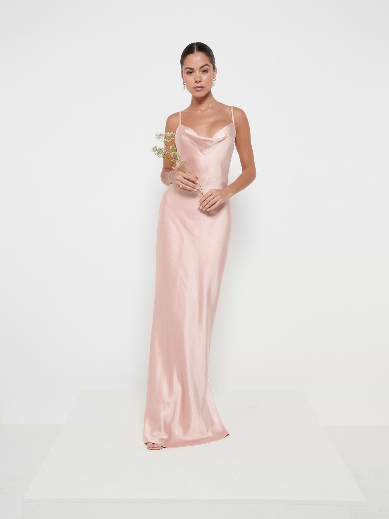 Keisha Maxi Bridesmaid Dress - Matte Blush
