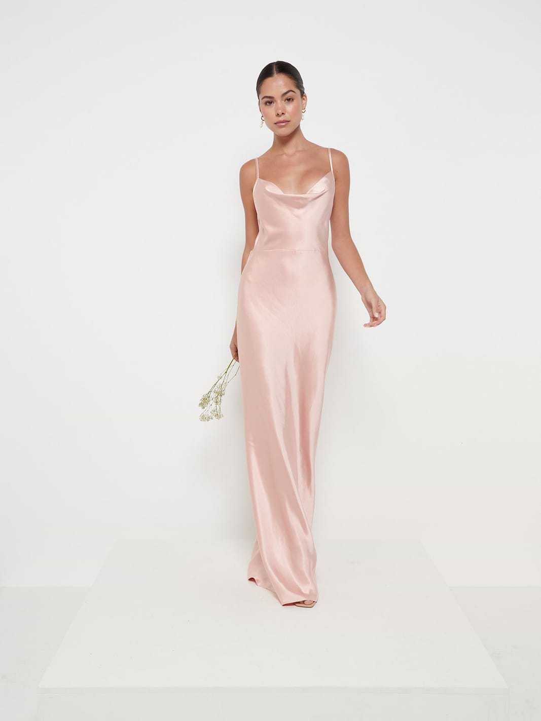 Keisha Maxi Bridesmaid Dress - Matte Blush