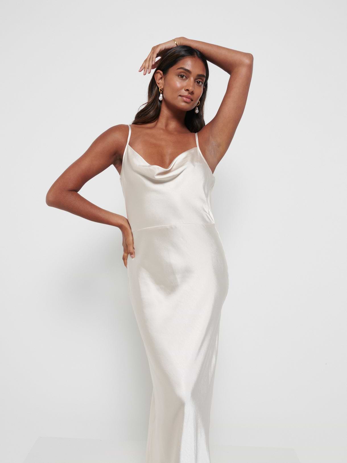 Keisha Maxi Bridesmaid Dress - Matte Champagne