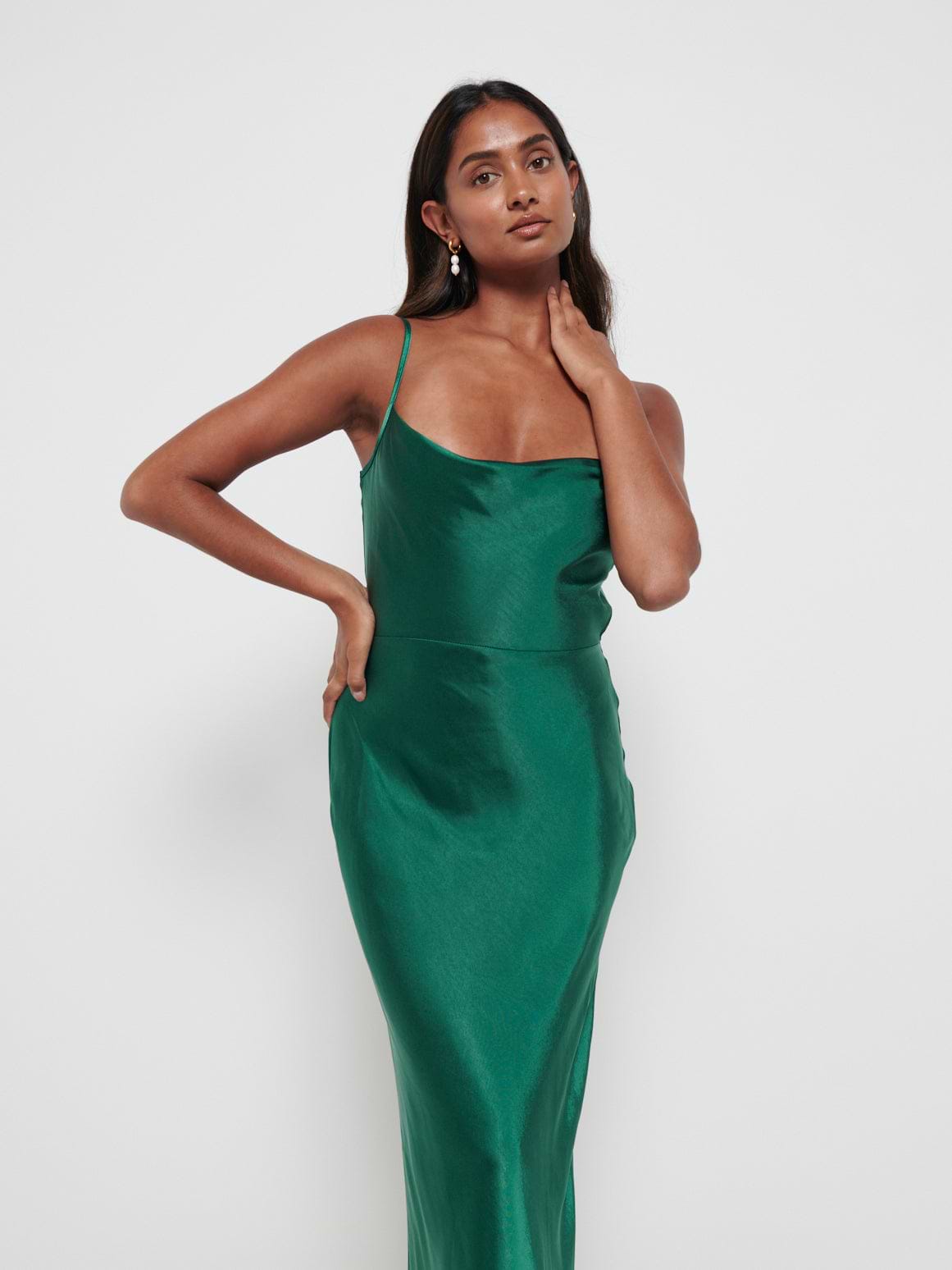 Keisha Maxi Bridesmaid Dress - Matte Emerald