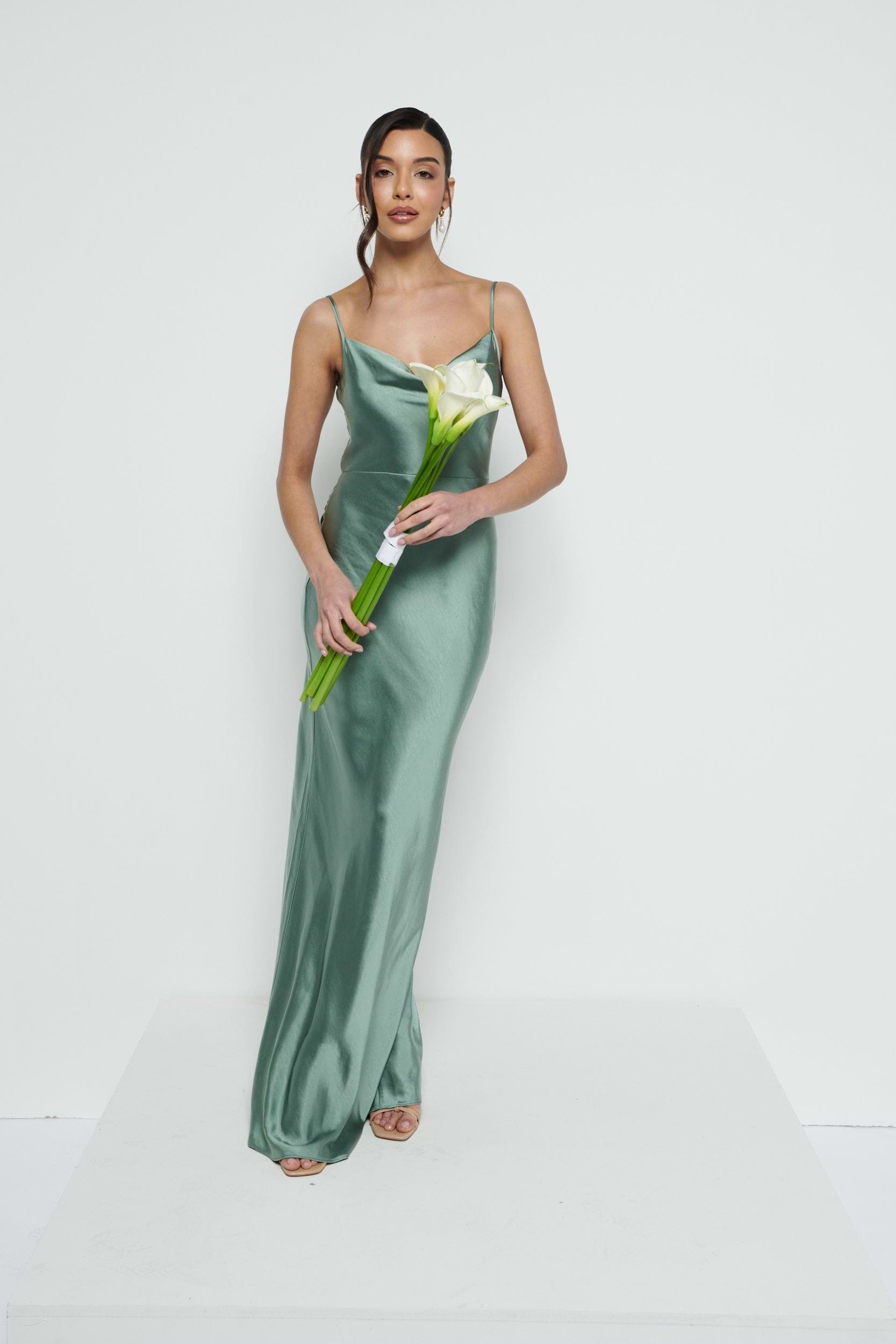 Keisha Maxi Bridesmaid Dress - Eucalyptus