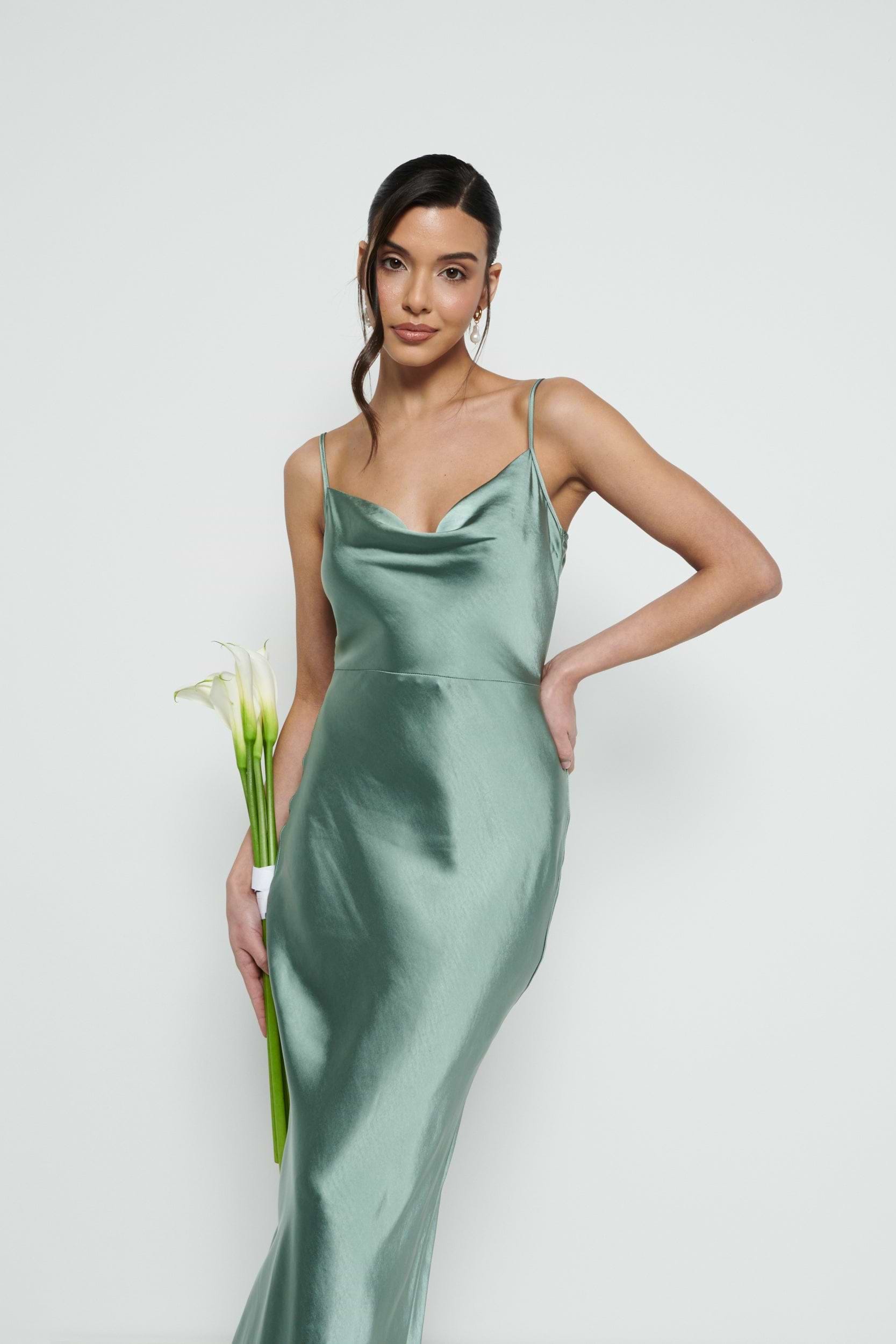Keisha Maxi Bridesmaid Dress - Eucalyptus