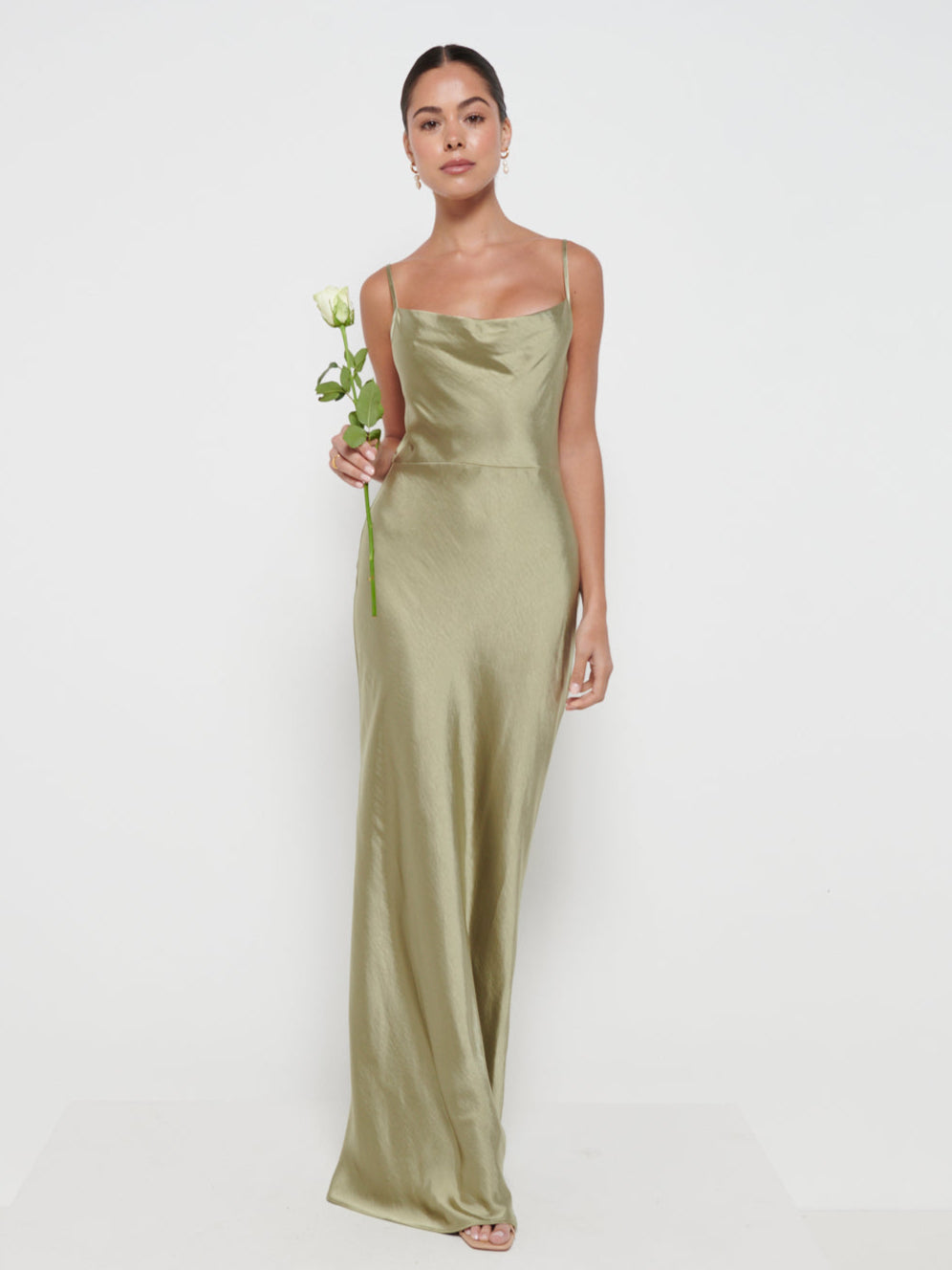 Keisha Maxi Bridesmaid Dress - Matte Olive