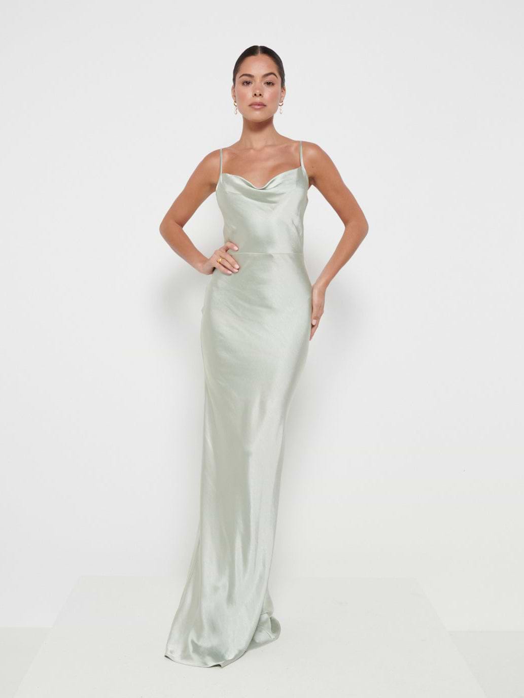 Keisha Maxi Bridesmaid Dress - Matte Sage