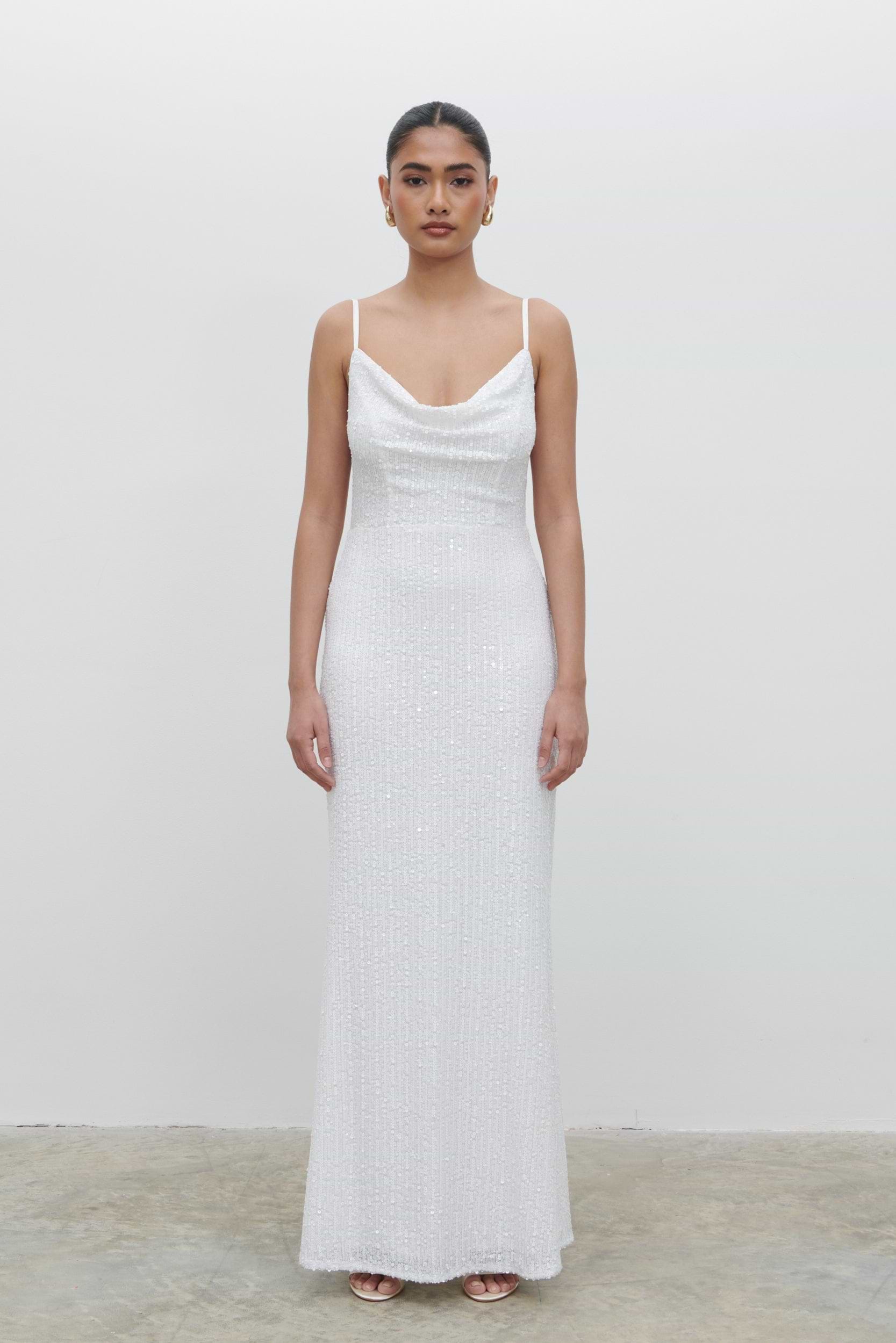 Keisha Sequin Maxi Dress - Ivory