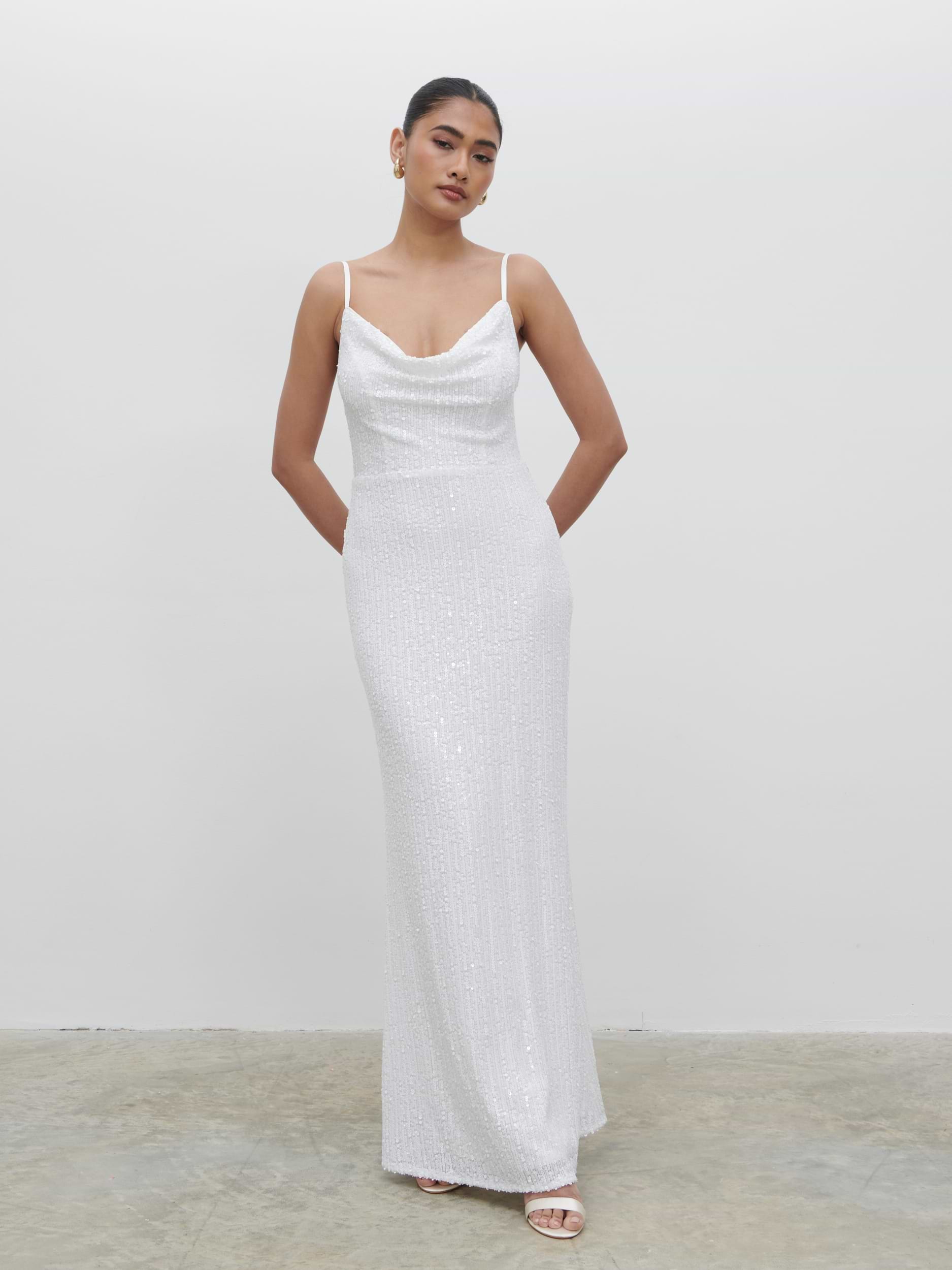 Keisha Sequin Maxi Dress - Ivory