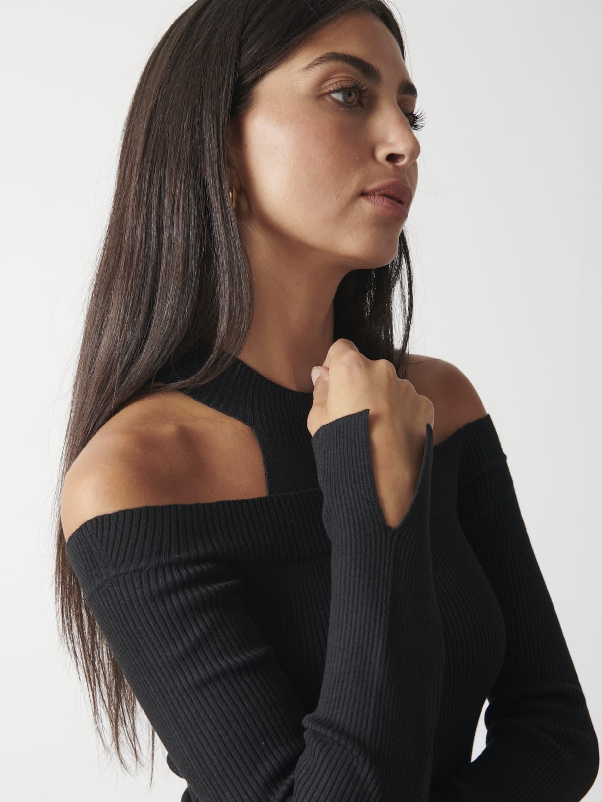 Kennedy Cut Out Knit Top - Black